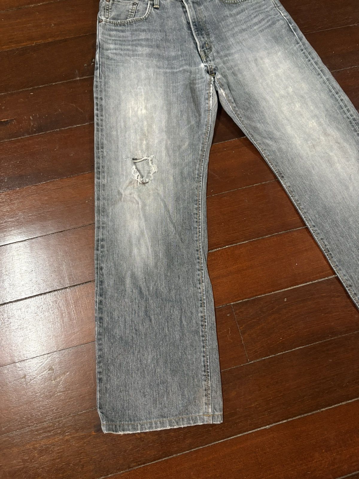 Edwin Vtg Edwin 505Z Selvedge Mudwash Distressed Denim Jeans baggy Size US 32 / EU 48 - 3 Thumbnail