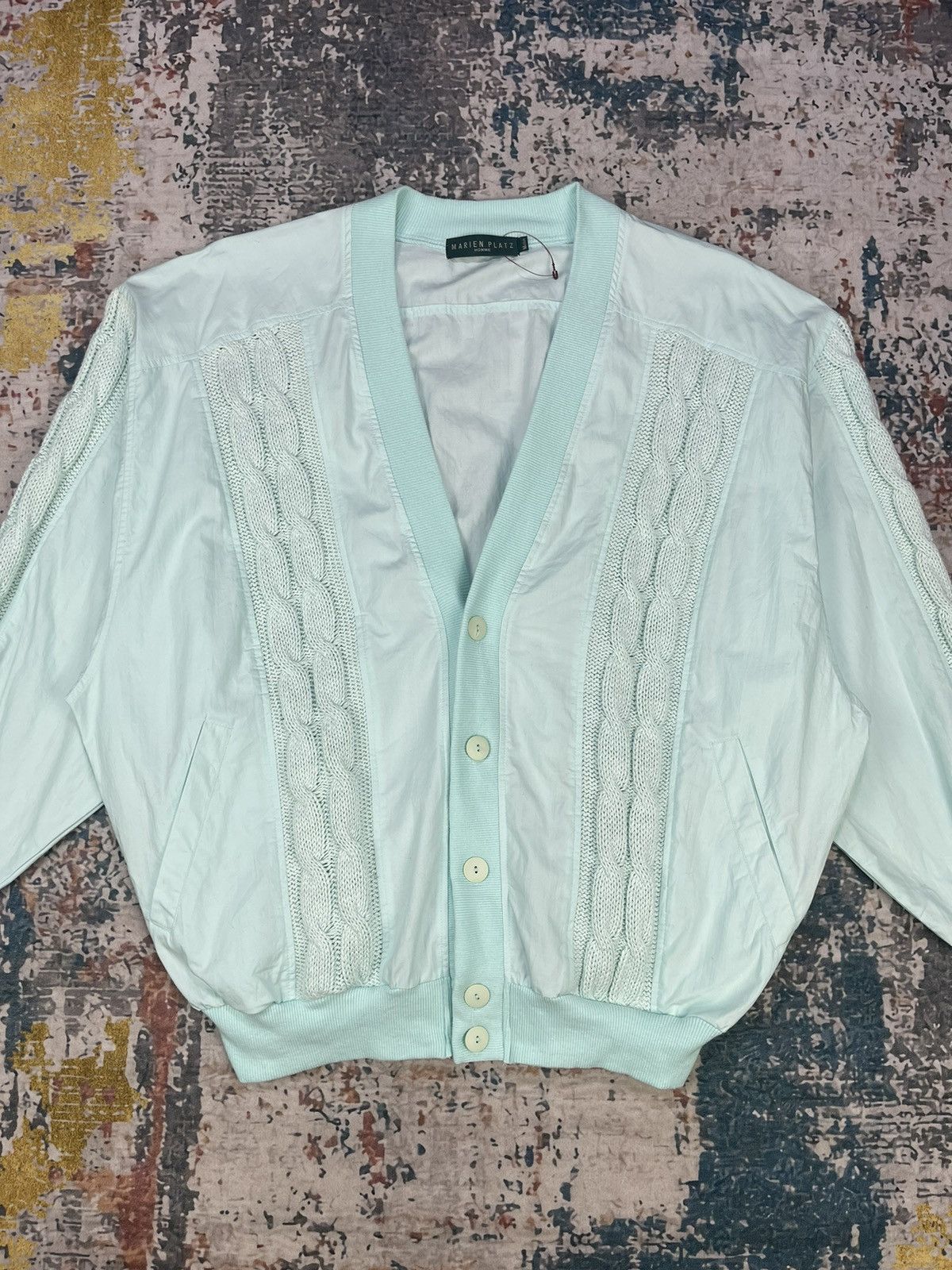 Vintage Marien Platz Homme Button Up Cable Knit Cardigan Size US M / EU 48-50 / 2 - 2 Thumbnail