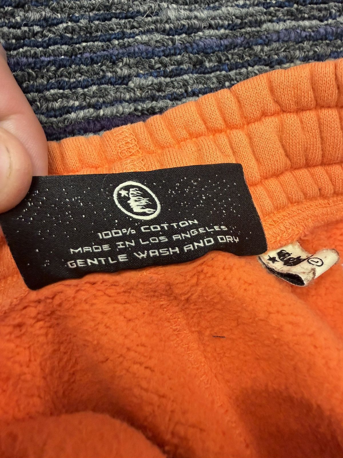 HELLSTAR Hellstar Fire Orange Closed Elastic Bottom Sweatpants Size US 35 - 3 Thumbnail