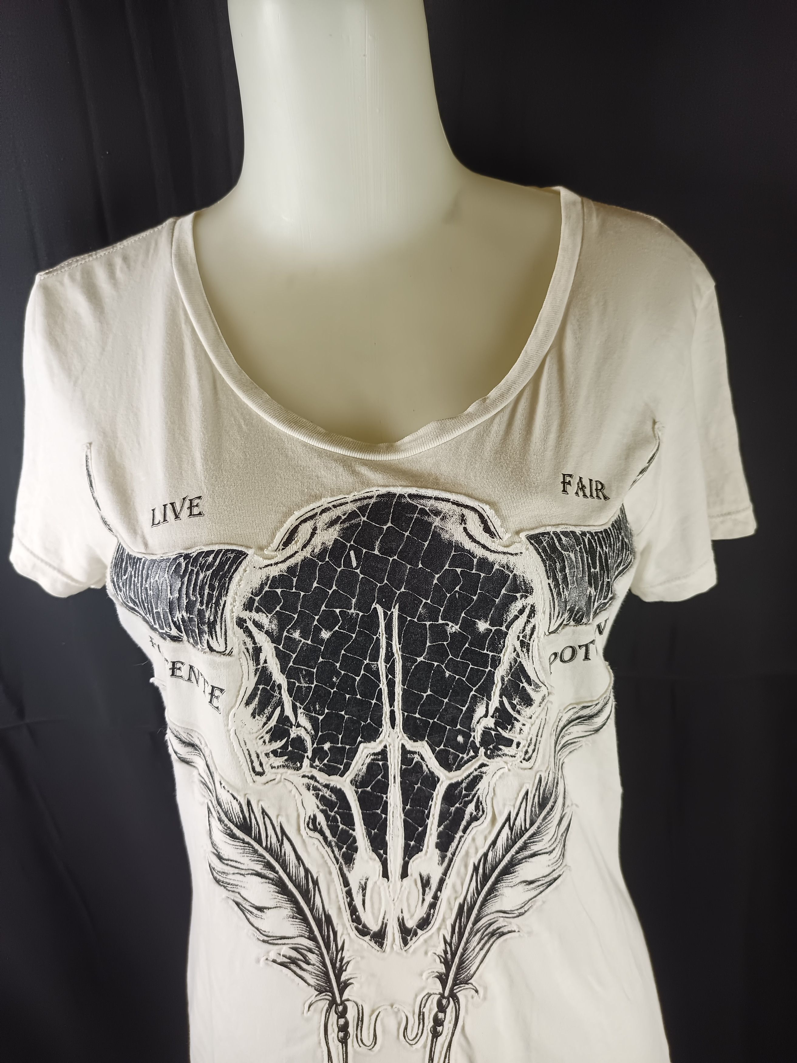 Vintage POTENTE Poem Live Fair Women's T-shirt Size M / US 6-8 / IT 42-44 - 2 Thumbnail