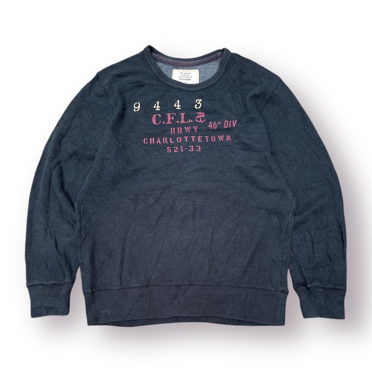 Freewheelers ⚡️Back Number Military Roundneck Sweatshirt - L Size US M / EU 48-50 / 2 - 1 Thumbnail