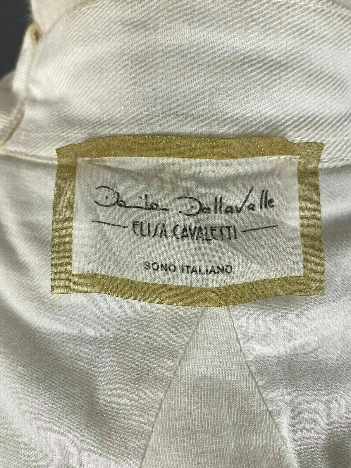 Designer Elisa Cavaletti Sono Italiano White Breasted Jacket XS S Size XS / US 0-2 / IT 36-38 - 8 Thumbnail