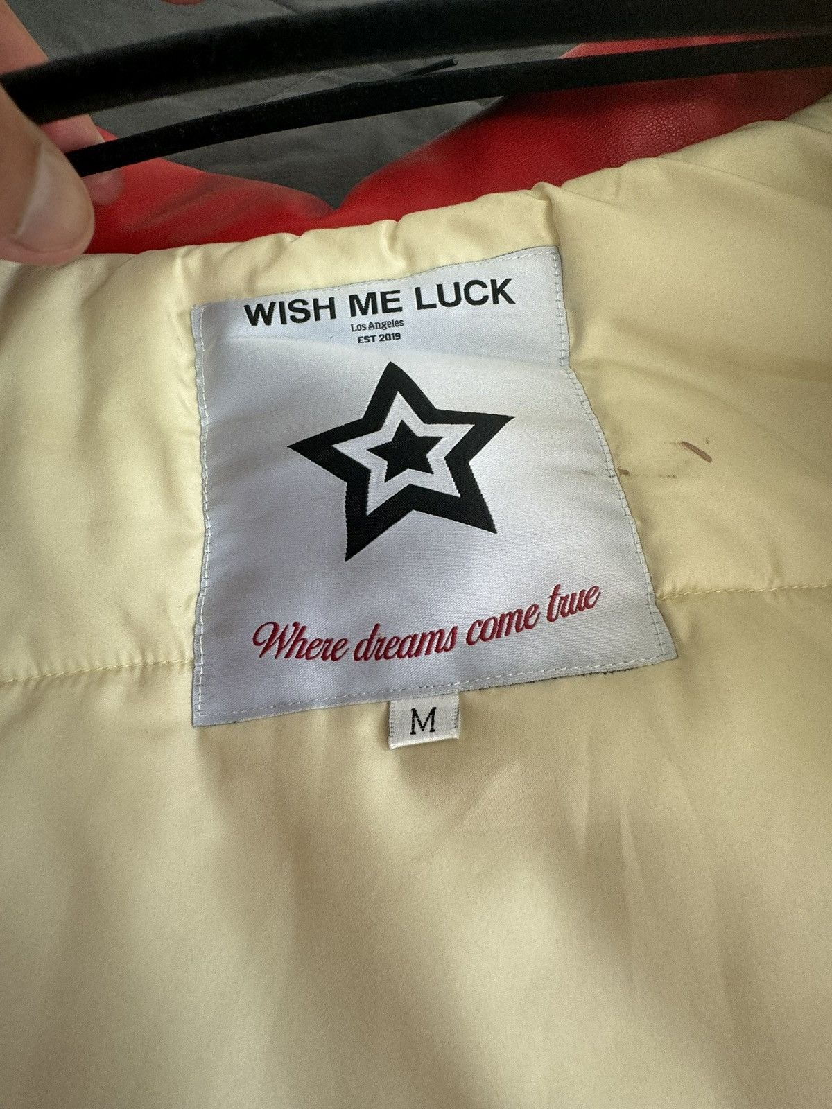 Wish Me Luck Wish Me Luck Red Cropped League Bomber Jacket Size US M / EU 48-50 / 2 - 6 Thumbnail