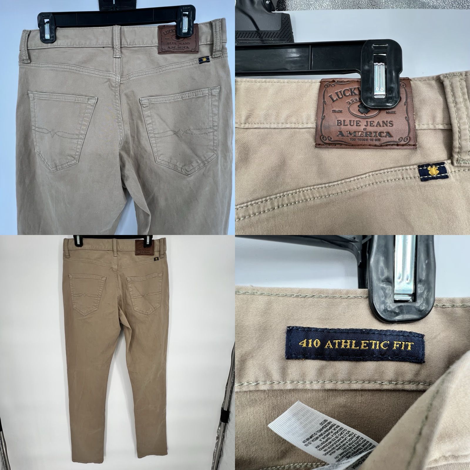 Lucky Brand Lucky Brand Jeans Mens 410 Athletic Fit 29x32 Tan Zip 5-Pocket Design Straight Inseam 31 Beige Cotton Blend Size US 30 / EU 46 - 8 Thumbnail