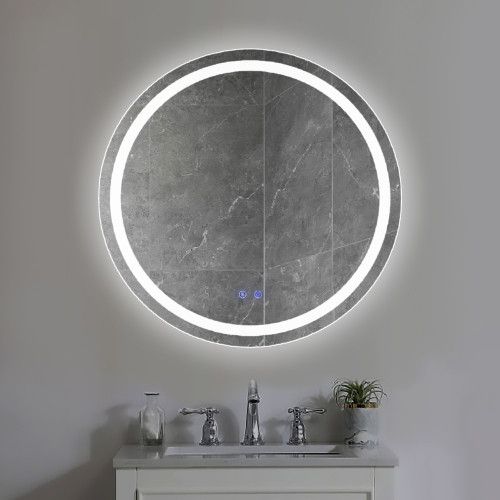 Designer × Homemade 32 x 32 Inch Round Frameless LED Illuminated Bathroom Mirror Size US L / EU 52-54 / 3 - 3 Thumbnail