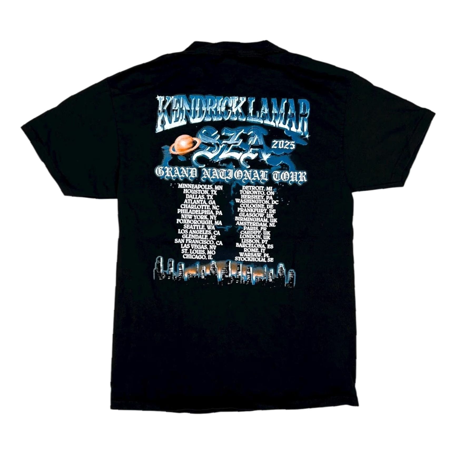 Fruit Of The Loom Kendrick Lamar T-Shirt Mens Medium Black 2025 Grand National Tour SZA Graphic Shirt Mens Black Graphic Print Concert Tour Size US M / EU 48-50 / 2 - 3 Thumbnail