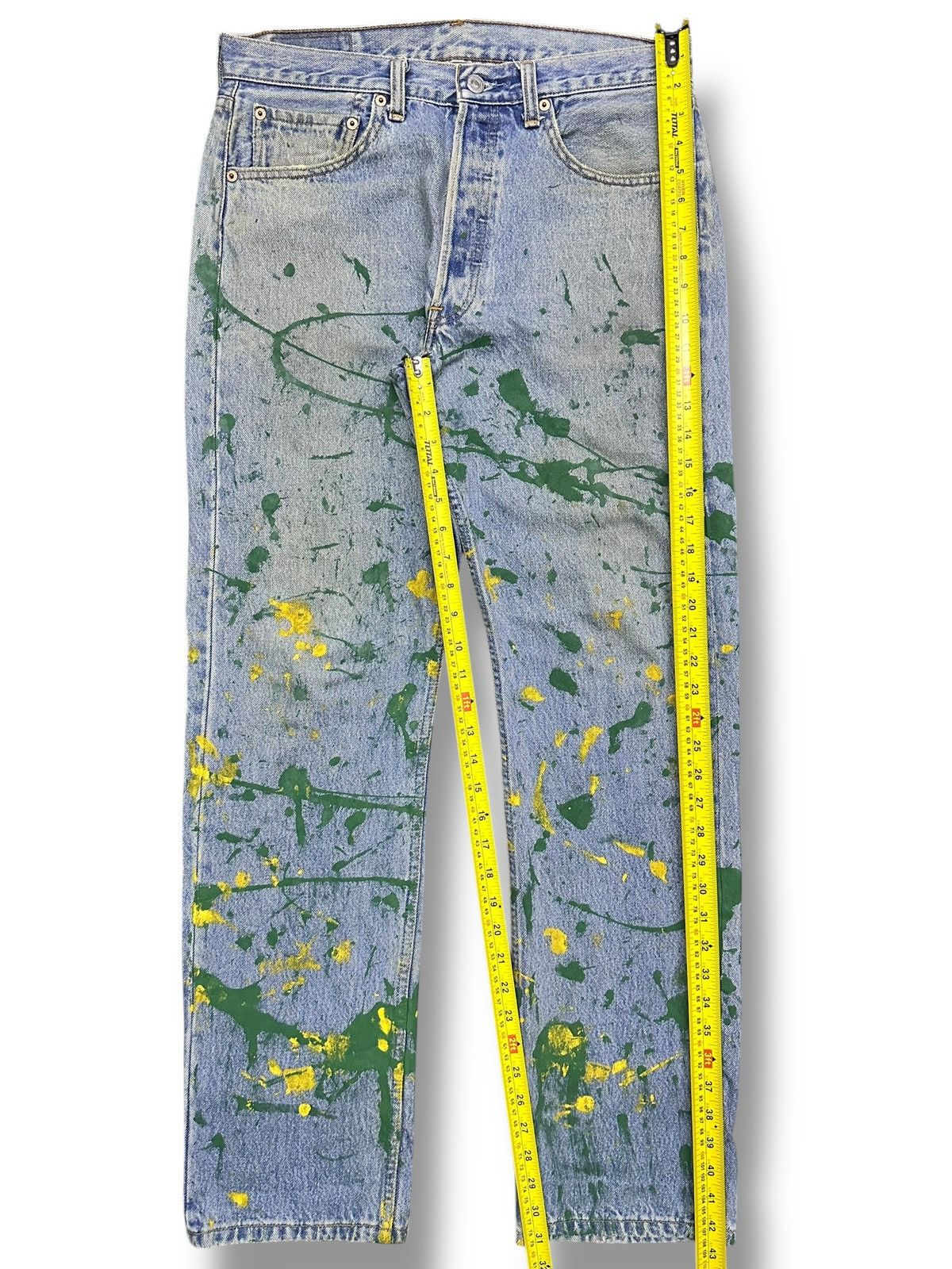 Levi's Vintage Levis Straight Jeans With Painted and Faded Wash Size US 33 - 13 Thumbnail