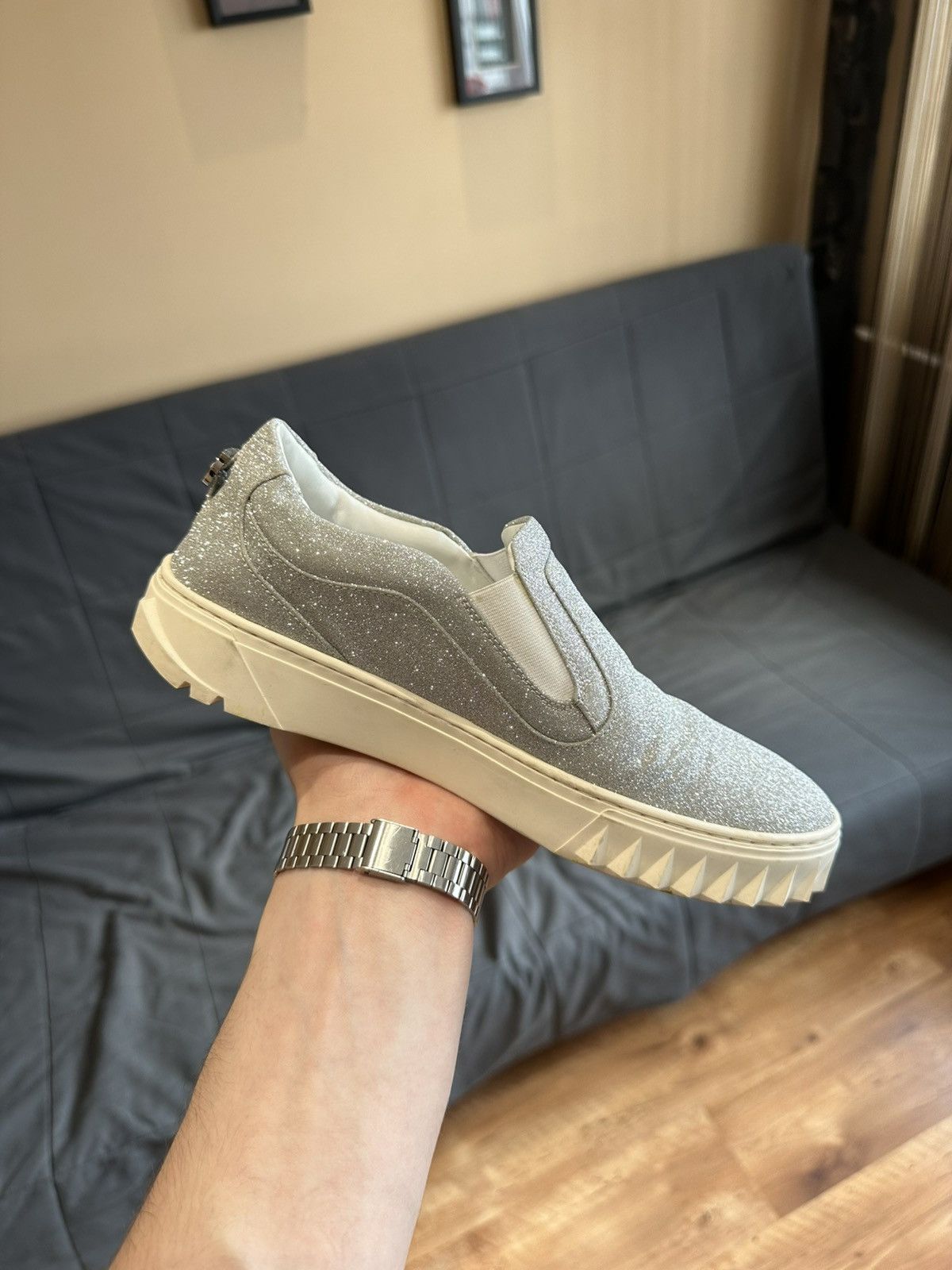 Salvatore Ferragamo Salvatore ferragamo glitter low top slip on sneakers Size US 6 / IT 36 - 11 Thumbnail