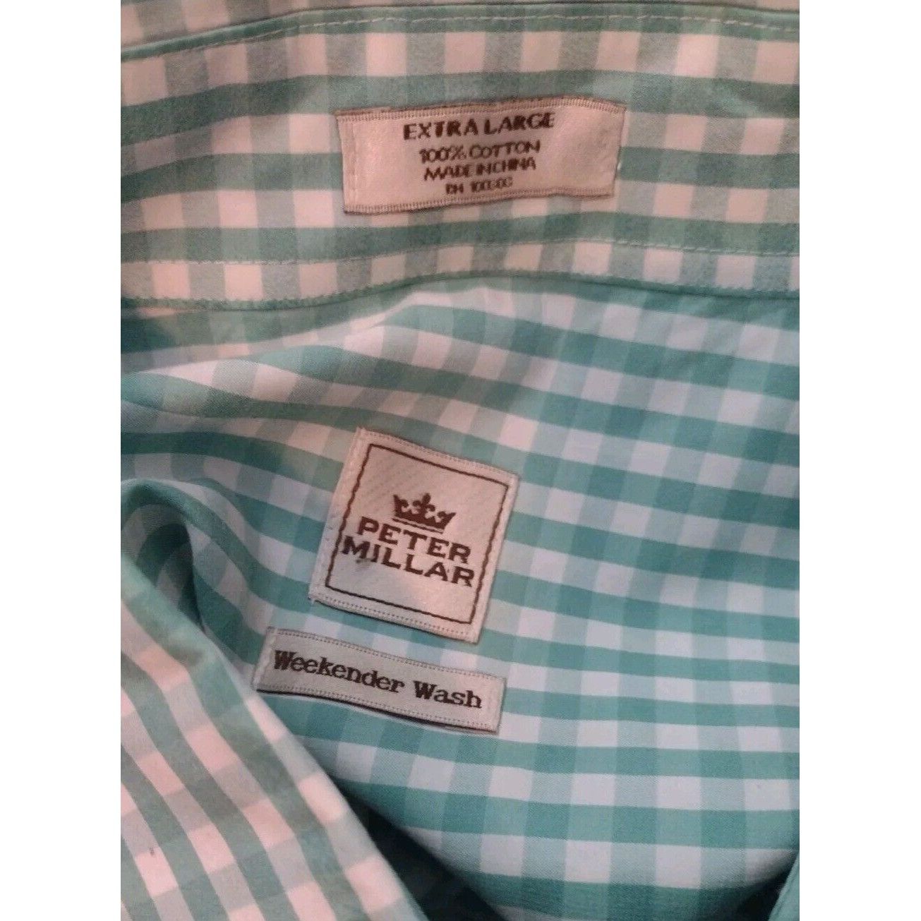 Peter Millar Peter Millar Weekender Wash Gingham Check Mens Shirt Size XL Size US XL / EU 56 / 4 - 6 Thumbnail