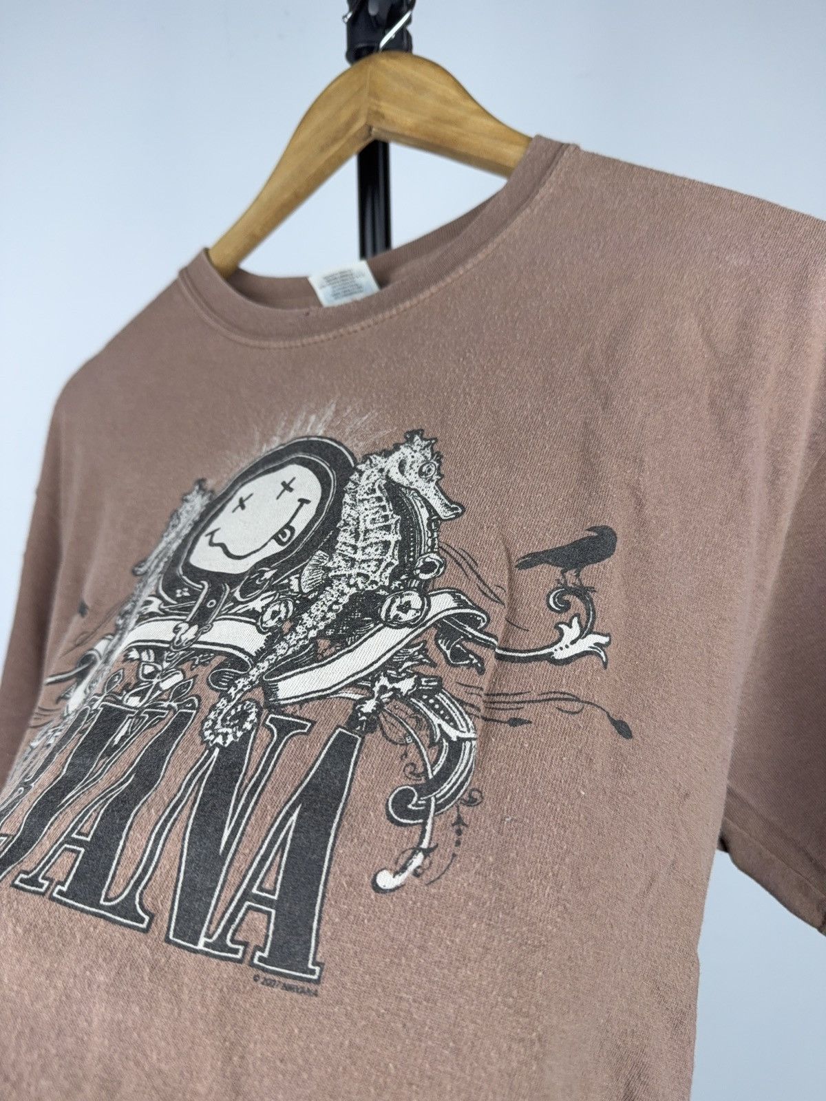 Nirvana 2007 Nirvana Baroque Smiley Graphic Faded Tee Brown Rock Size US M / EU 48-50 / 2 - 5 Thumbnail
