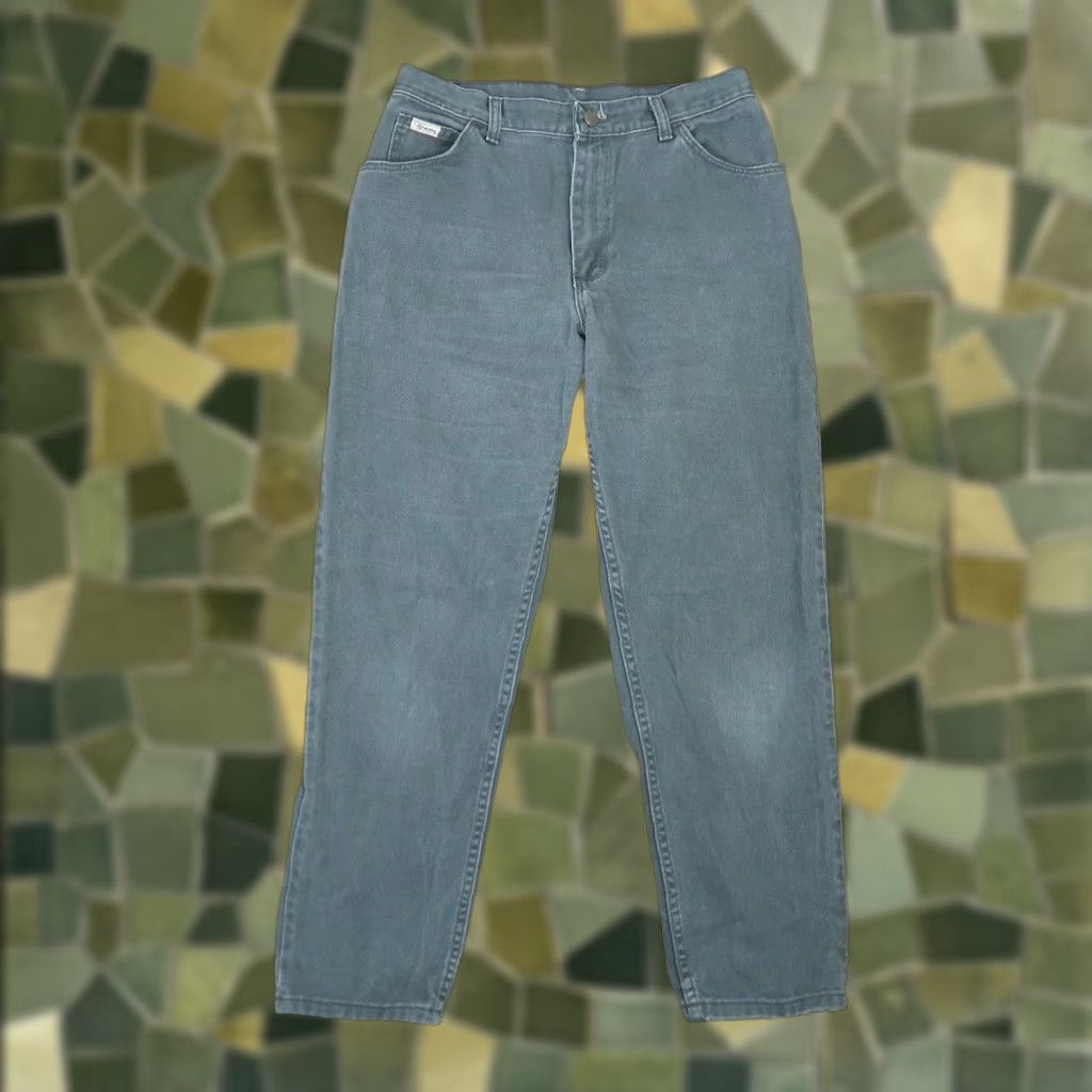 Wrangler VINTAGE Wrangler Jeans Straight High Rise Mom 31" Waist 31" Olive Green 80s 90s Women Size 34" / US 12 / IT 48 - 1 Thumbnail