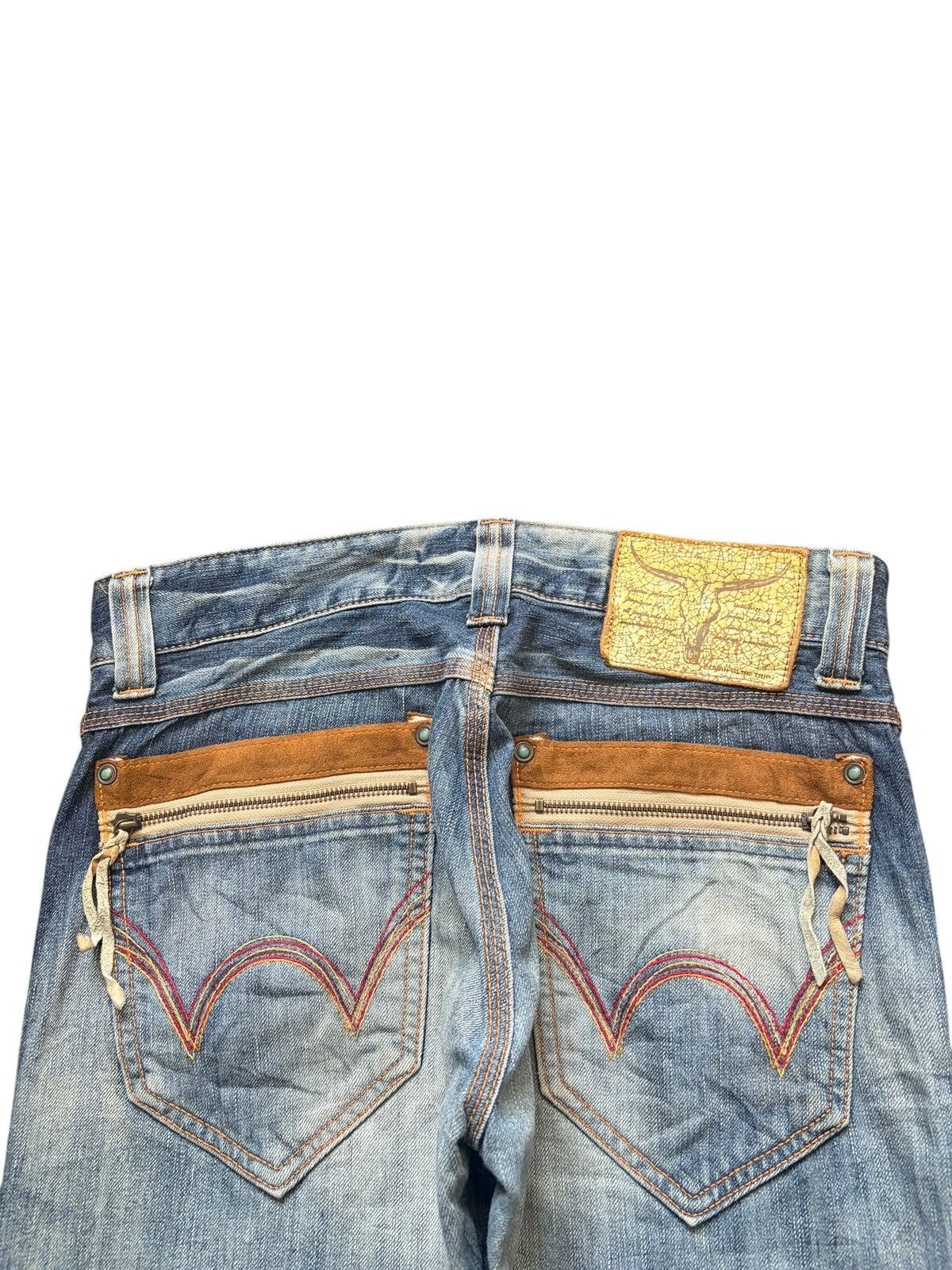 Edwin Vintage Edwin Blue Trip Distressed Flare Jeans Size US 32 / EU 48 - 4 Thumbnail