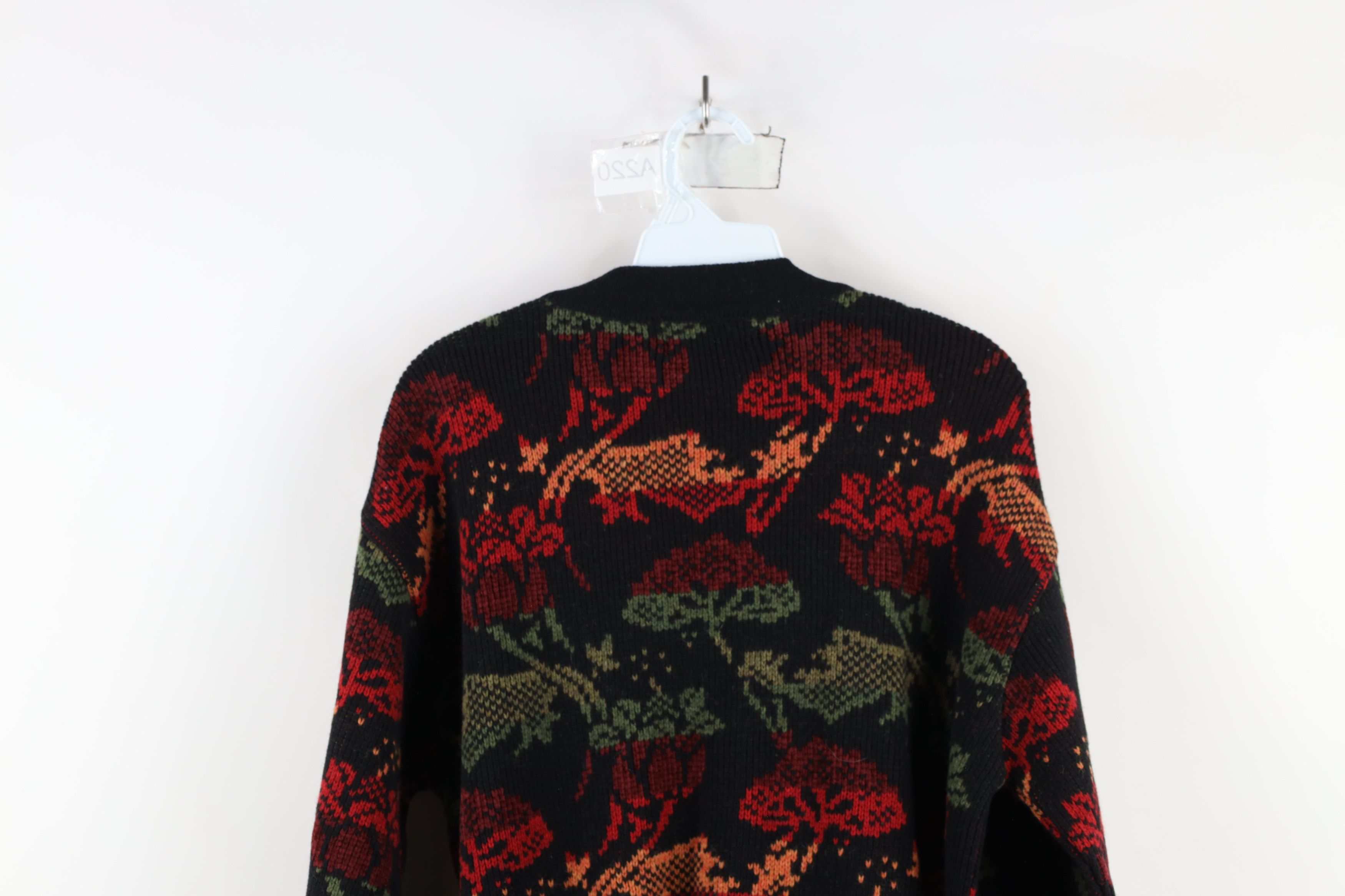 Vintage Vintage 90s Streetwear Flower Knit Belted Cardigan Sweater Size L / US 10 / IT 46 - 12 Thumbnail