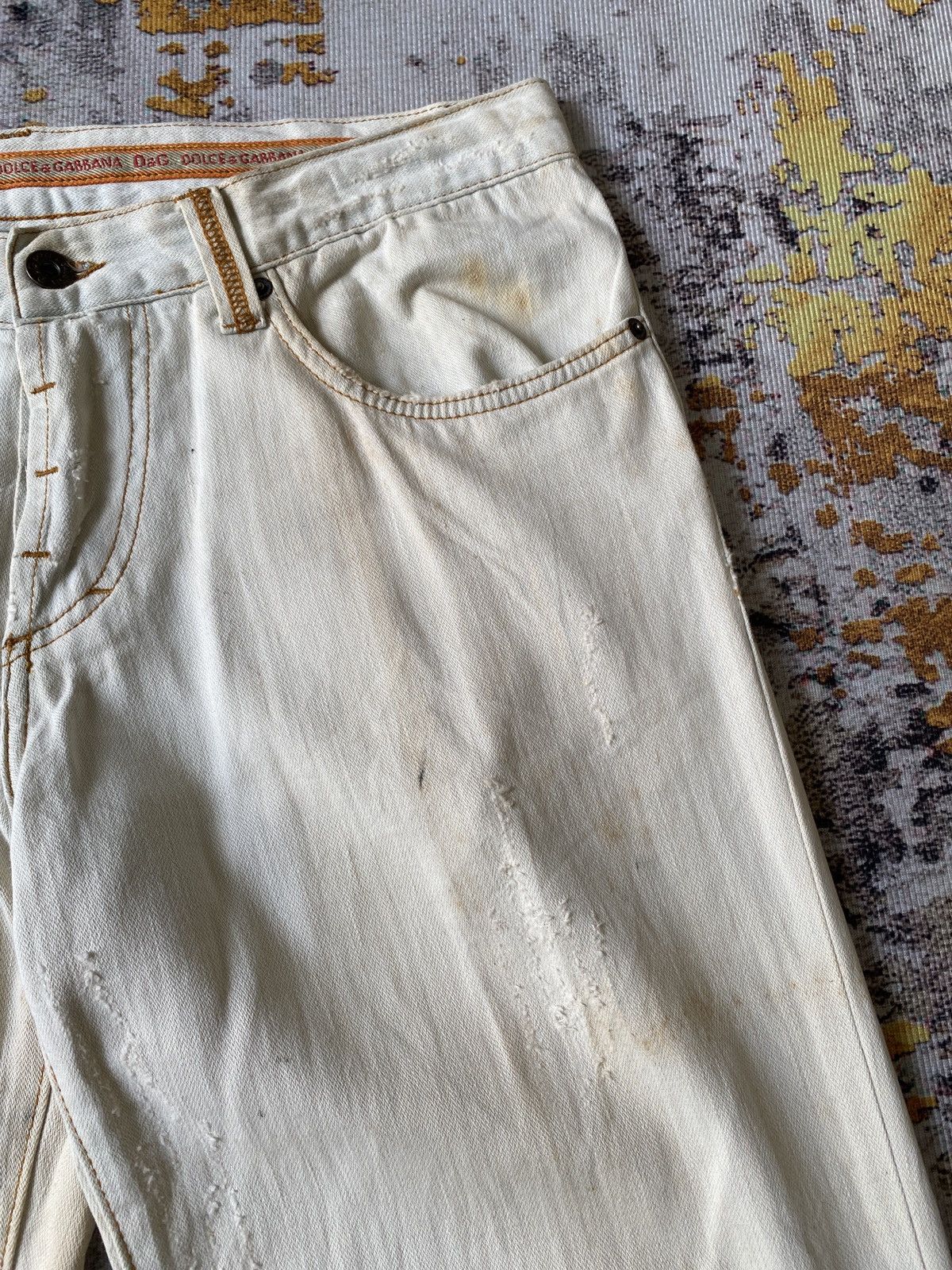 Dolce & Gabbana Dolce & Gabbana Rusty Distressed Bleached Denim Size US 33 - 10 Thumbnail