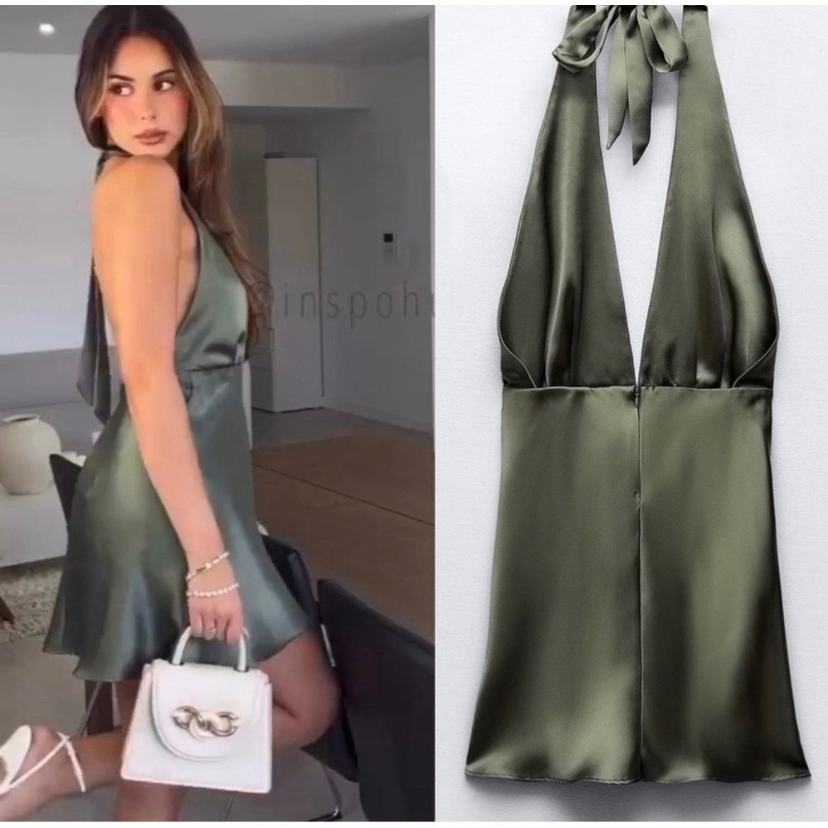 Zara ZARA BLOGGER FAVORITE SATIN EFFECT MINI DRESS Size XXL / US 16-18 / IT 52-54 - 2 Thumbnail