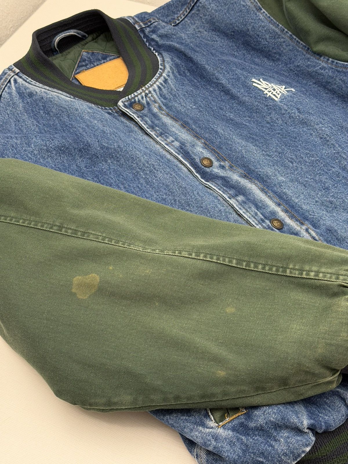 No Fear Vintage 90s NO FEAR Embroidered Denim Varsity Bomber Jacket Size US M / EU 48-50 / 2 - 9 Thumbnail