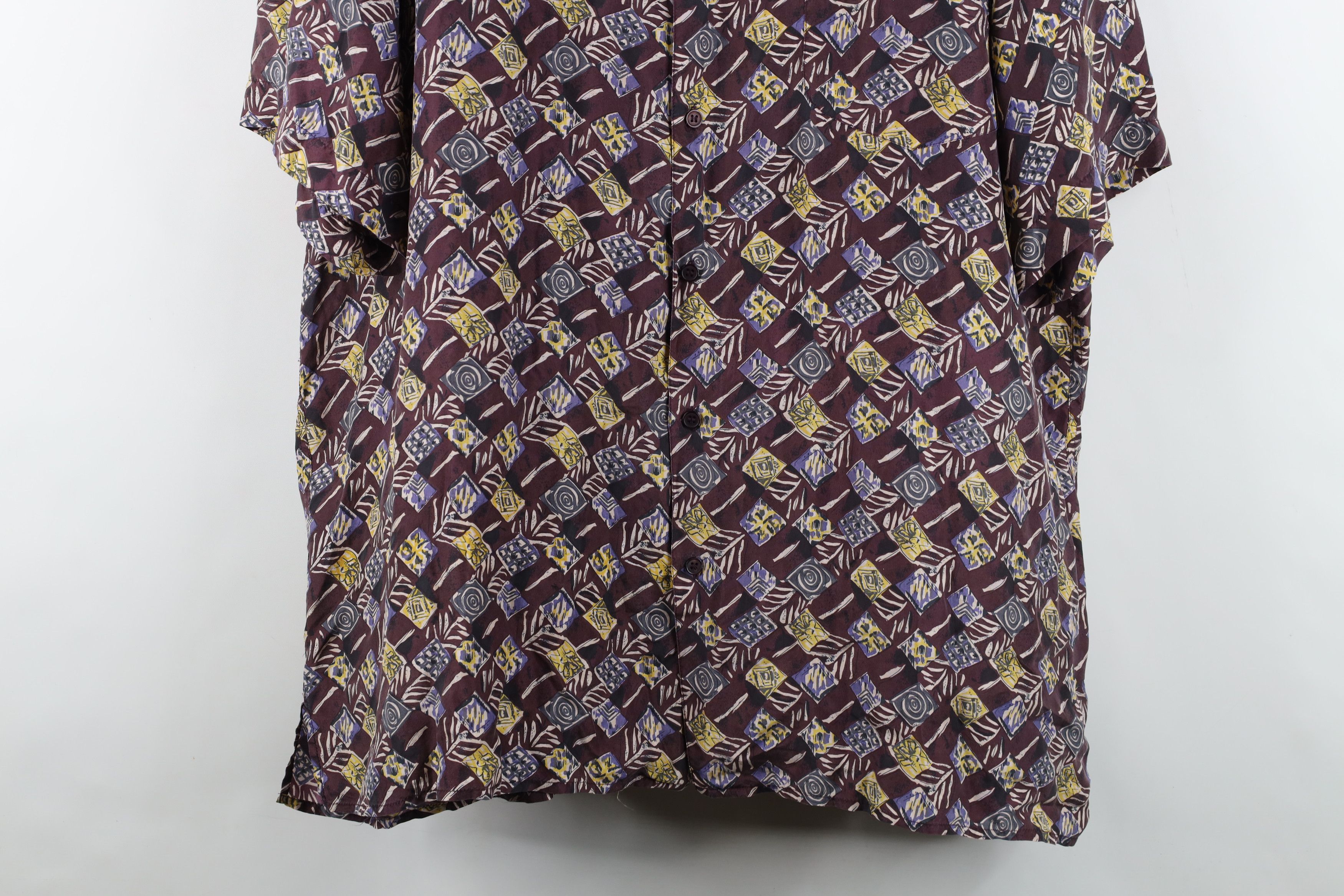 Vintage Vintage 90s Streetwear Flower Silk Band Collar Button Shirt Size US XL / EU 56 / 4 - 3 Thumbnail