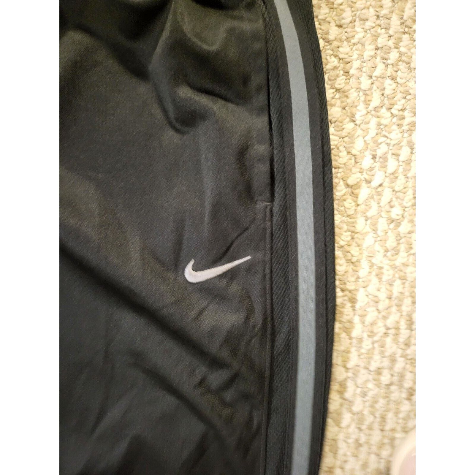 Nike Nike Mens Black With Grey Stripe Size Large Track Pants Size US 38 / EU 54 - 3 Thumbnail