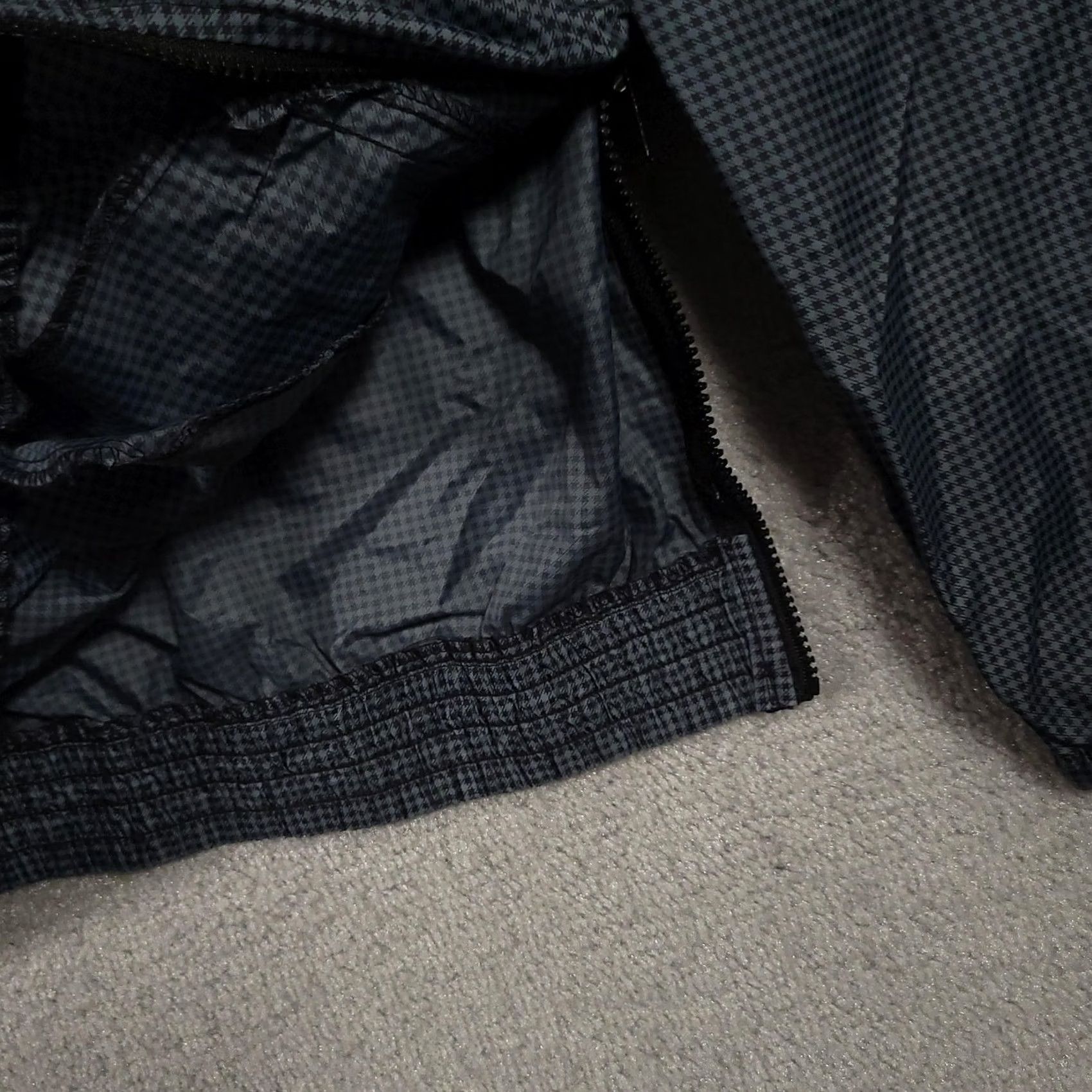 Jerzees Jerzees Jacket Mens Medium Windbreaker Quarter Zip Checkered Blue Black Nylon Lining Polyester Pockets 1/4 Zip Elastic Cuffs Size US M / EU 48-50 / 2 - 5 Thumbnail
