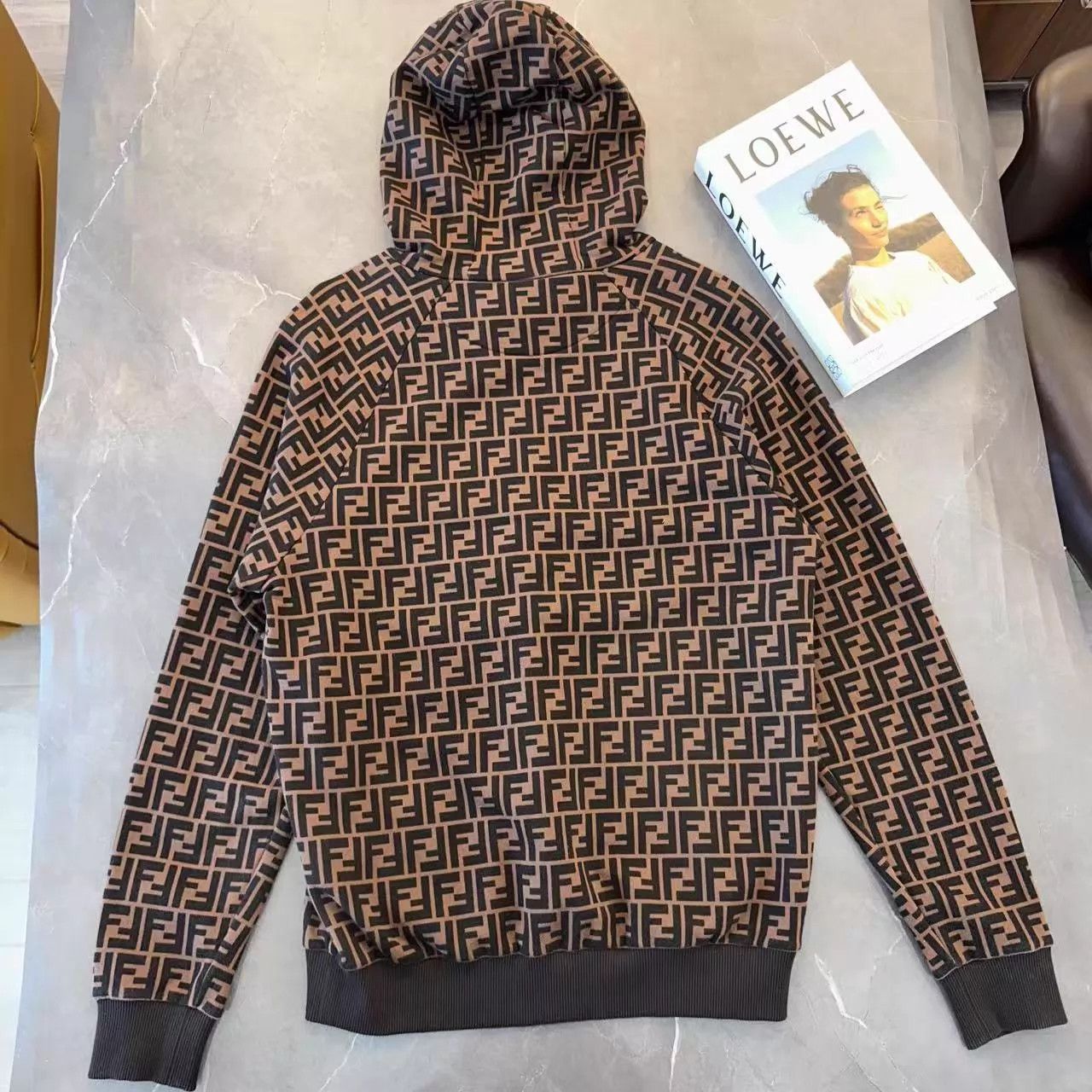 Fendi FENDI brown all over print hoodie M 95 new Size US M / EU 48-50 / 2 - 2 Thumbnail