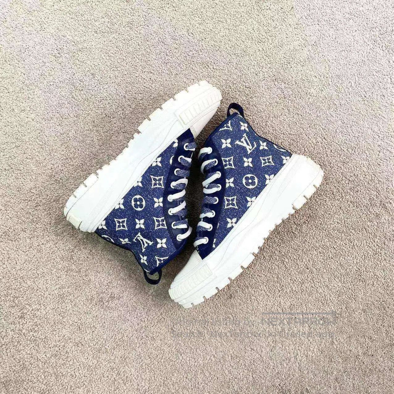 Louis Vuitton Louis Vuitton Presbyopia denim high-top canvas shoes| Size US 6 / IT 36 - 4 Thumbnail