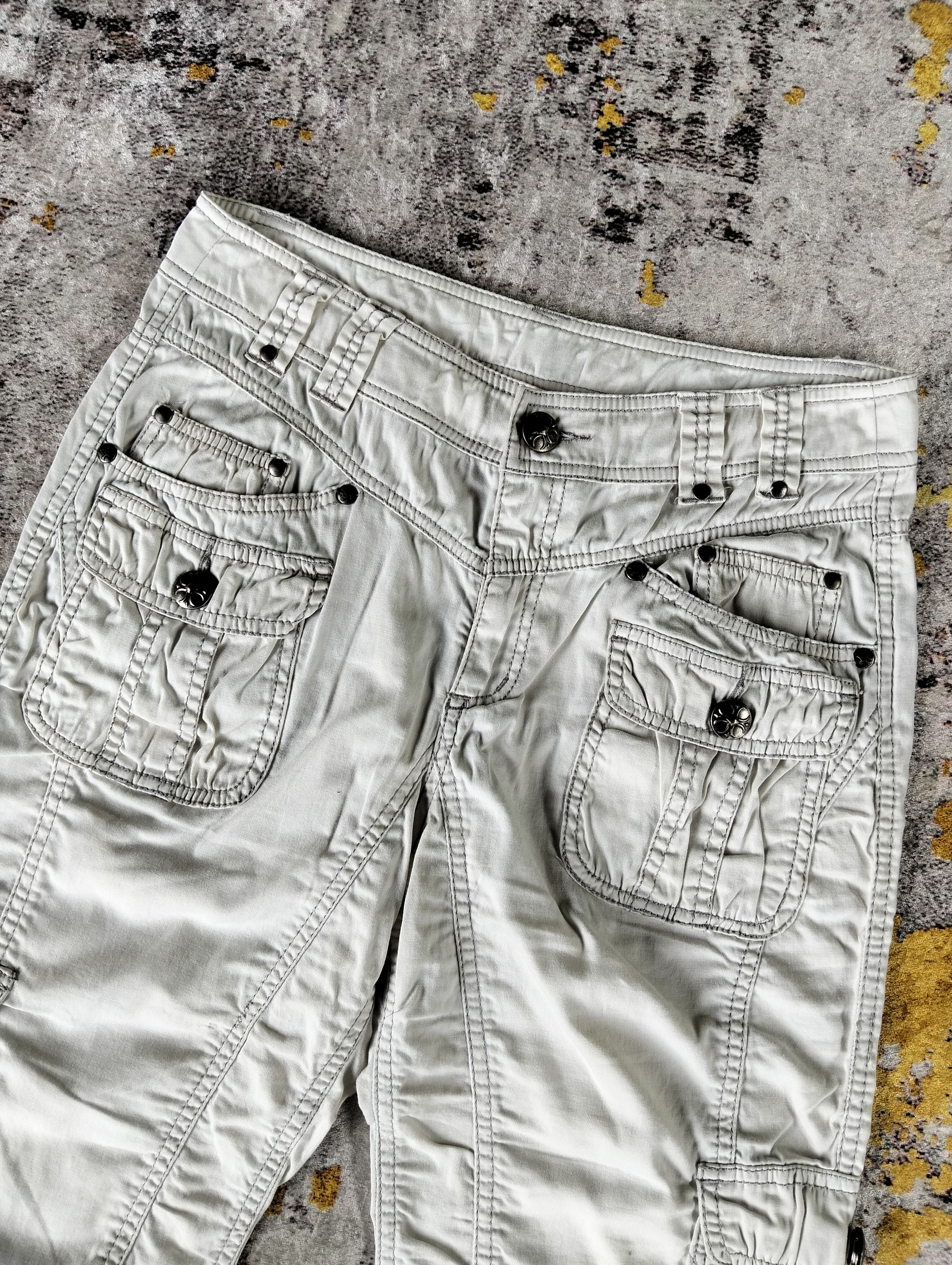 If Six Was Nine 2000s Japanese Lucas Cargo Multi Pocket Button Cross Pants Size US 28 / EU 44 - 5 Thumbnail