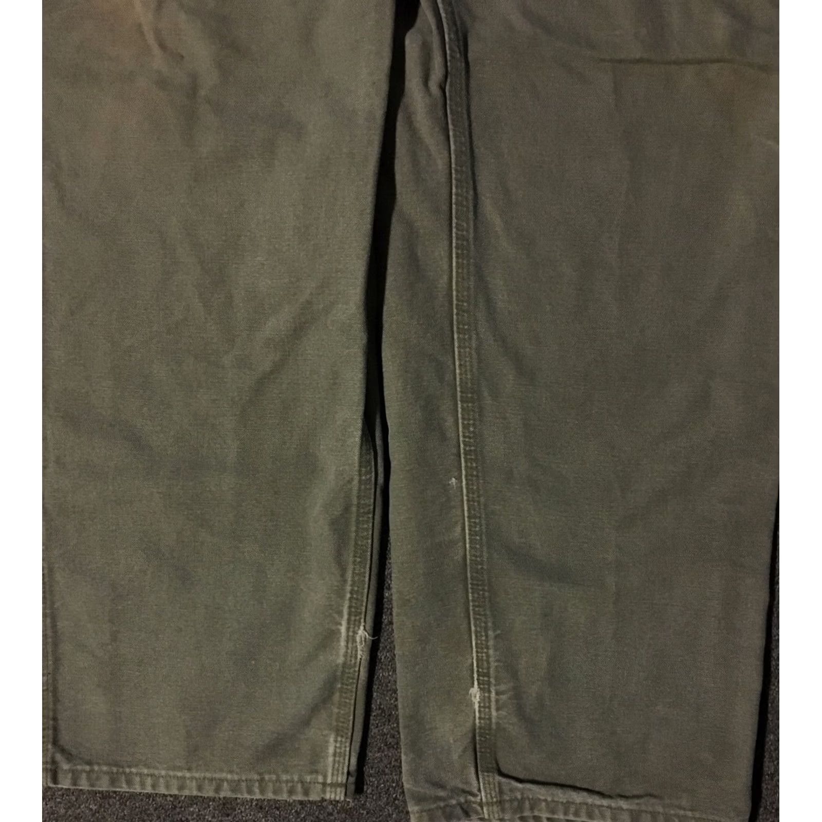 Carhartt VINTAGE Carhartt B11 MOS Faded Distressed Pants 40/34 Grunge Biker Punk Skate Work 90s Mens Pants Green 40 34 Cargo Distressed 90s Carhartt Mens Size US 40 / EU 56 - 5 Thumbnail