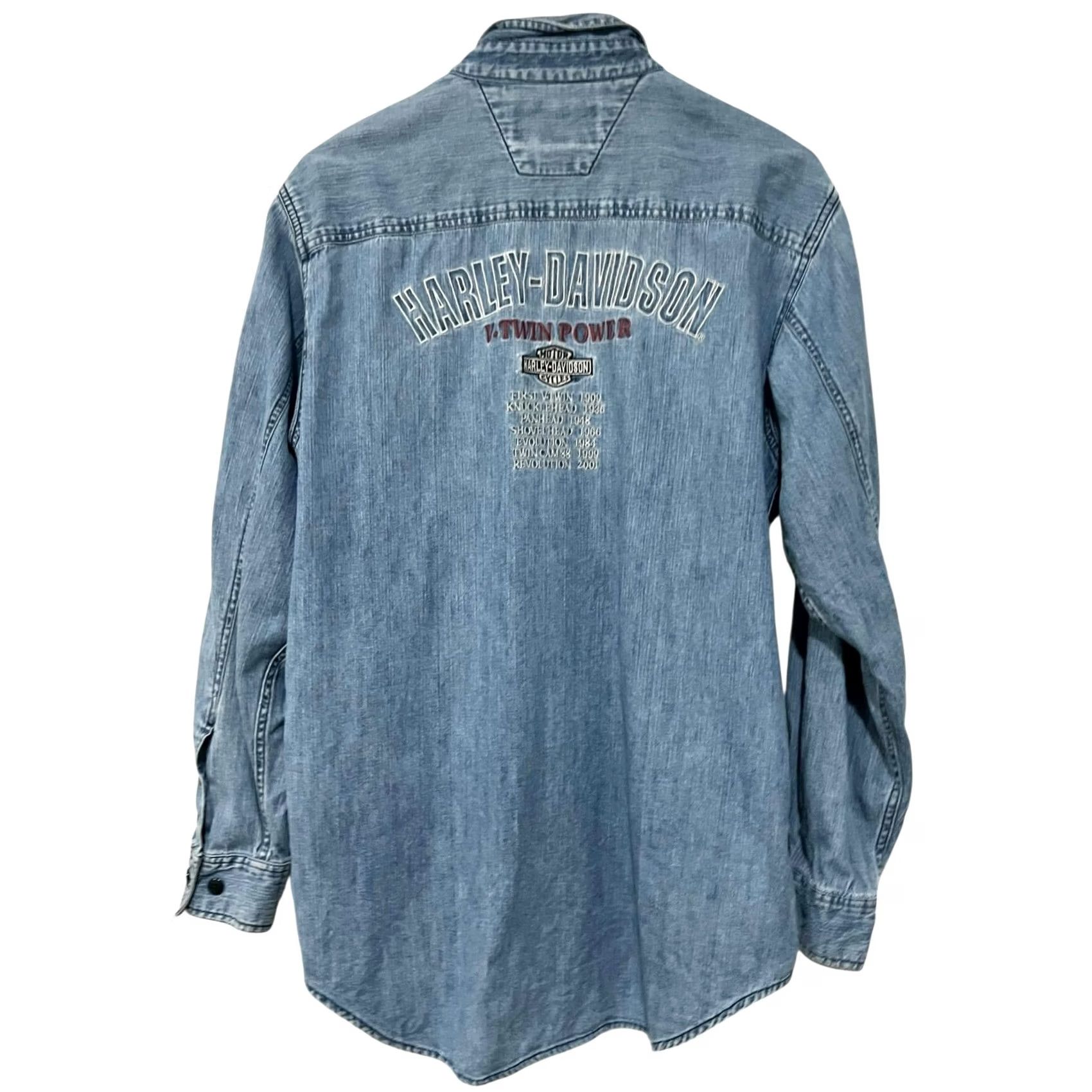 Harley Davidson VINTAGE Harley Davidson Button-Up Denim Embroidered Pocket Mens M Size US M / EU 48-50 / 2 - 2 Thumbnail
