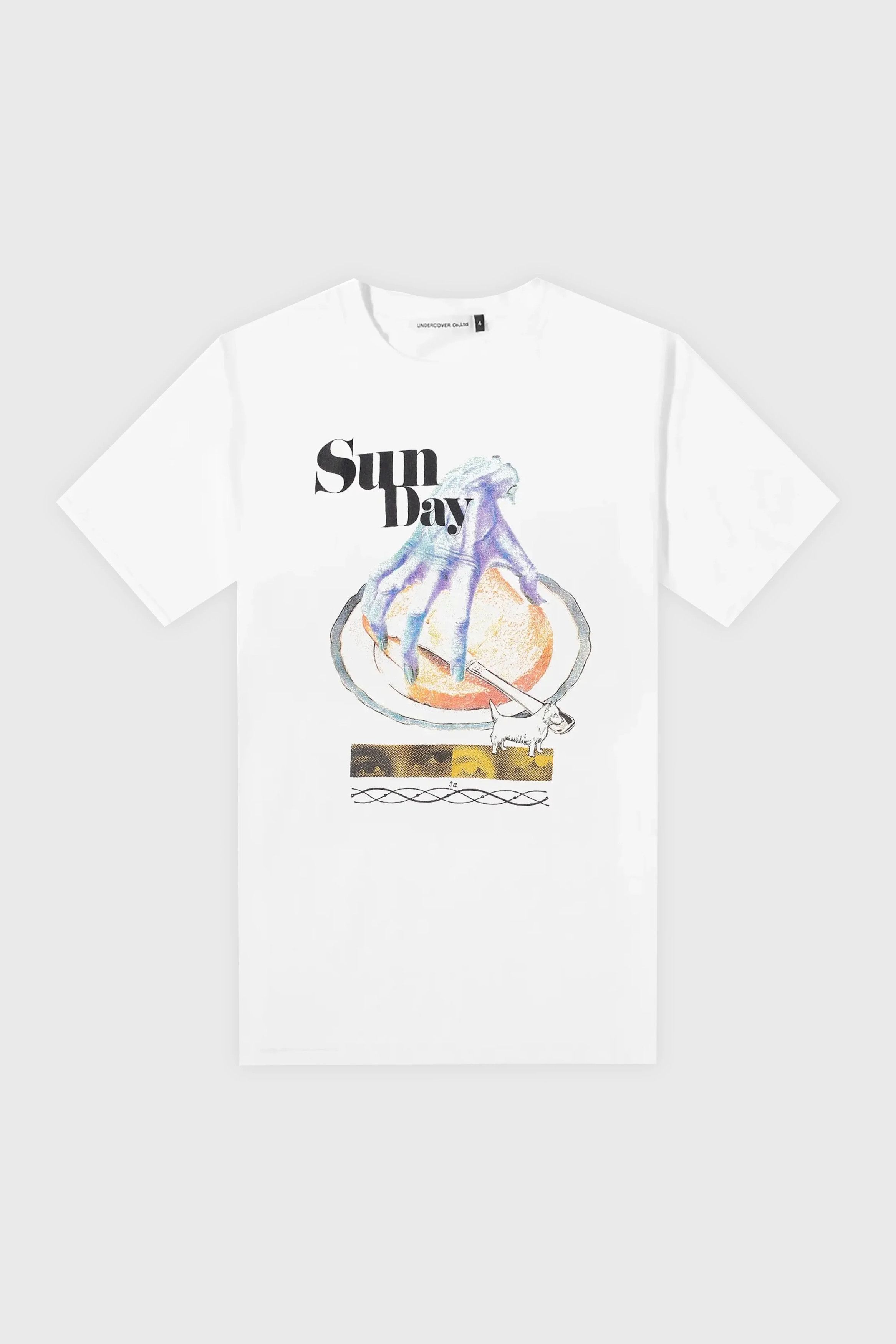 Undercover o1mle0824 Sunday Graphic Print T-Shirts in White Size US L / EU 52-54 / 3 - 1 Thumbnail
