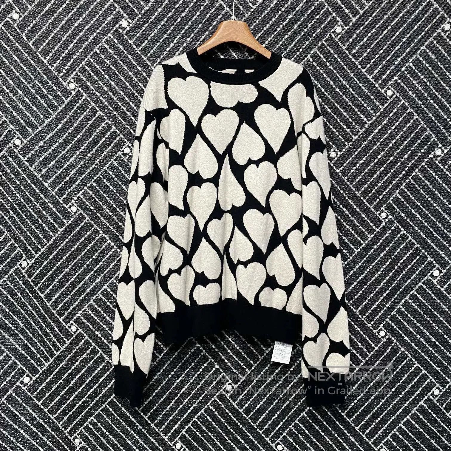 Amiri Heart Pattern Long Sleeve Knit Sweater. Size US M / EU 48-50 / 2 - 1 Thumbnail