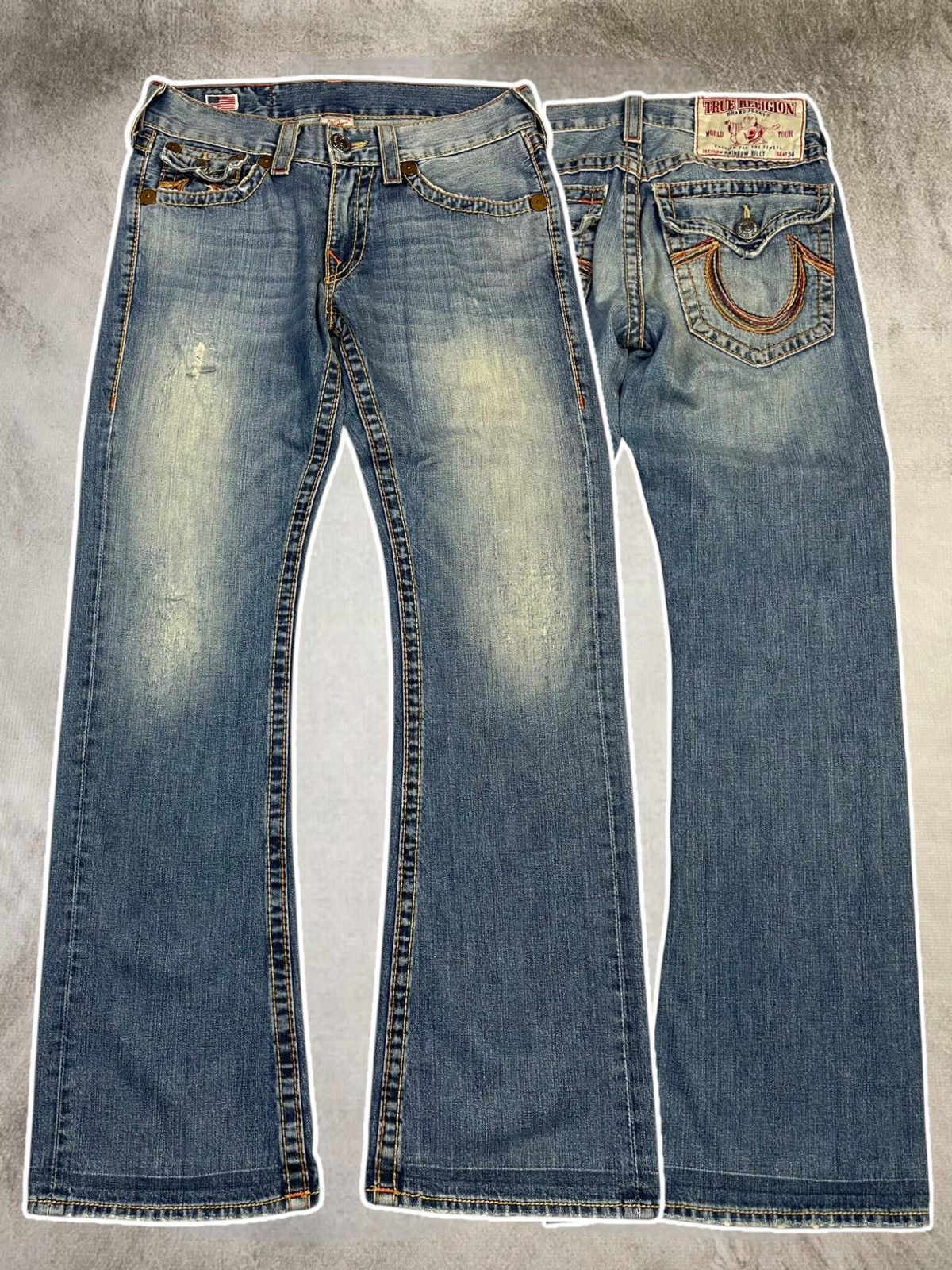 True Religion 2010 Billy Rainbow Bootcut Jeans Size US 31 - 1 Thumbnail