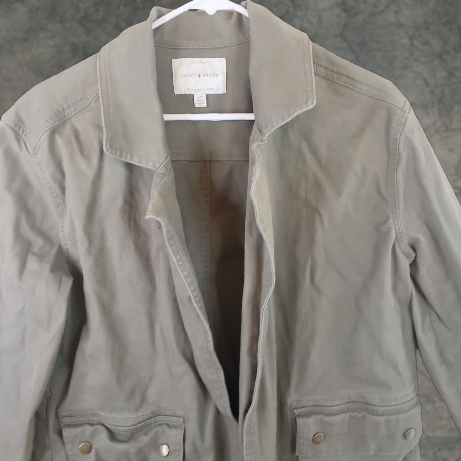 Lucky Brand Lucky Brand Women's S Army Green Barn Short Jacket Pockets No Buttons Or Zipper Size 28" / US 6 / IT 42 - 1 Thumbnail