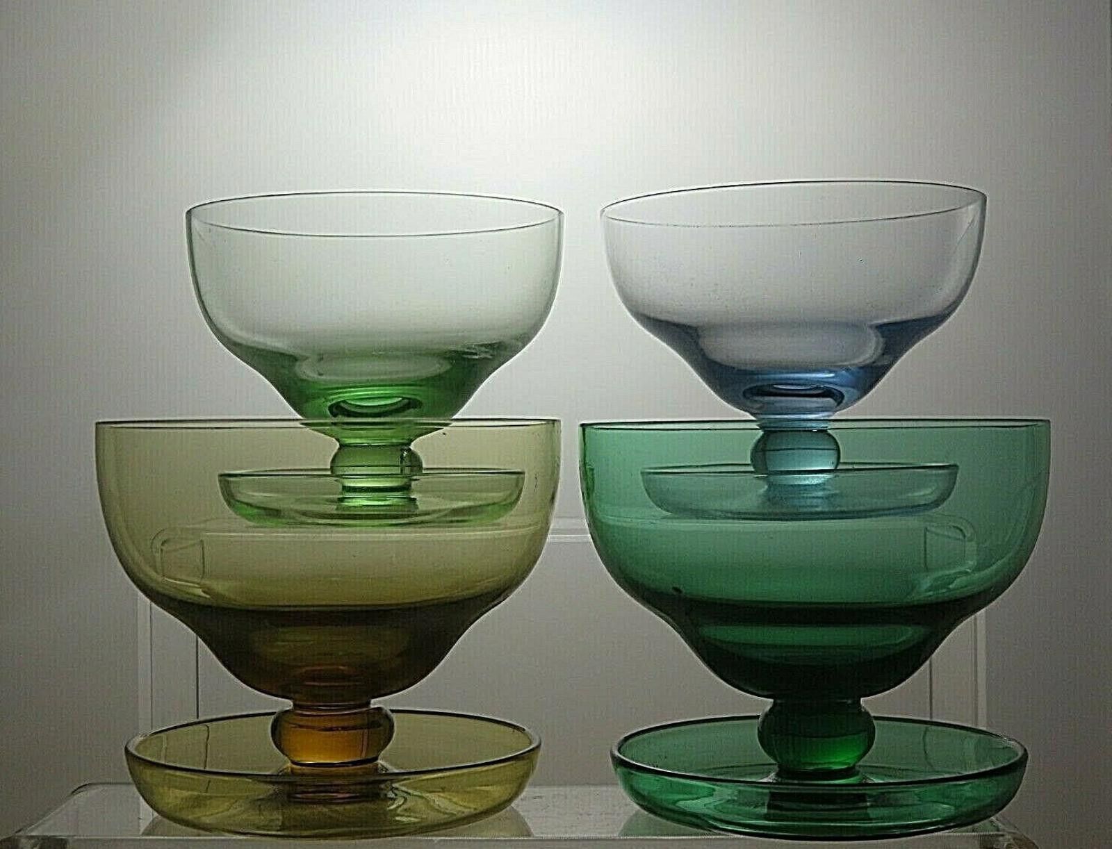 The Unbranded Brand Crystal Coloured Glass Sundae Dishes Set Of 4 Dessert Bowls Size ONE SIZE - 3 Thumbnail