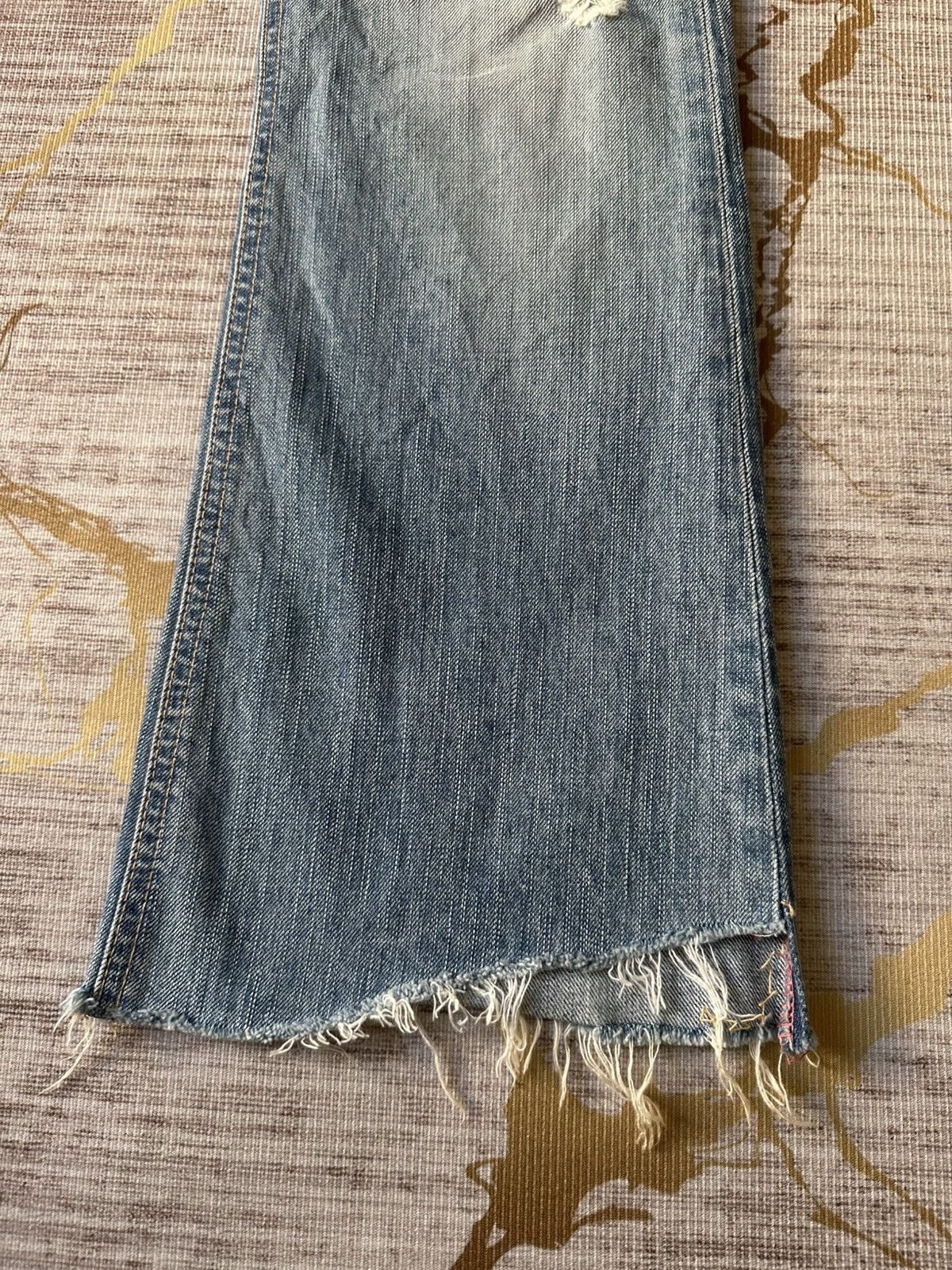 If Six Was Nine FLARE Edwin Miss 503 Rude Distressed Denim Size 30" / US 8 / IT 44 - 8 Thumbnail