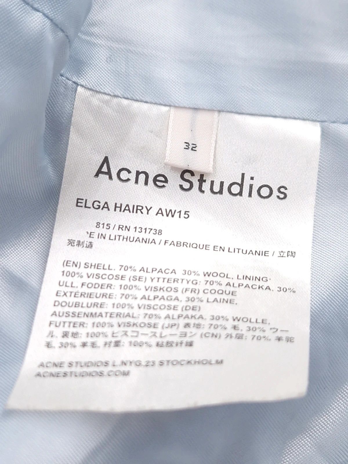 Acne Studios Acne Studios Elga Hairy Coat in Baby Blue Alpaca Size XS / US 0-2 / IT 36-38 - 14 Thumbnail