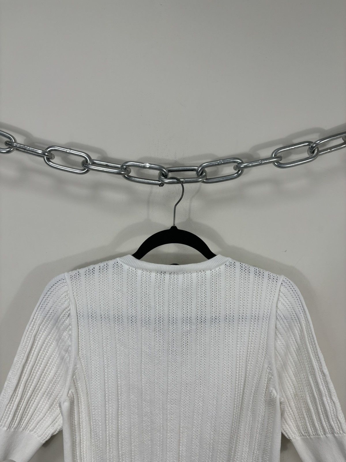Gran Sasso Gran Sasso 1952 White Knitted V-Neck Short Sleeve Sweater Size L / US 10 / IT 46 - 16 Thumbnail