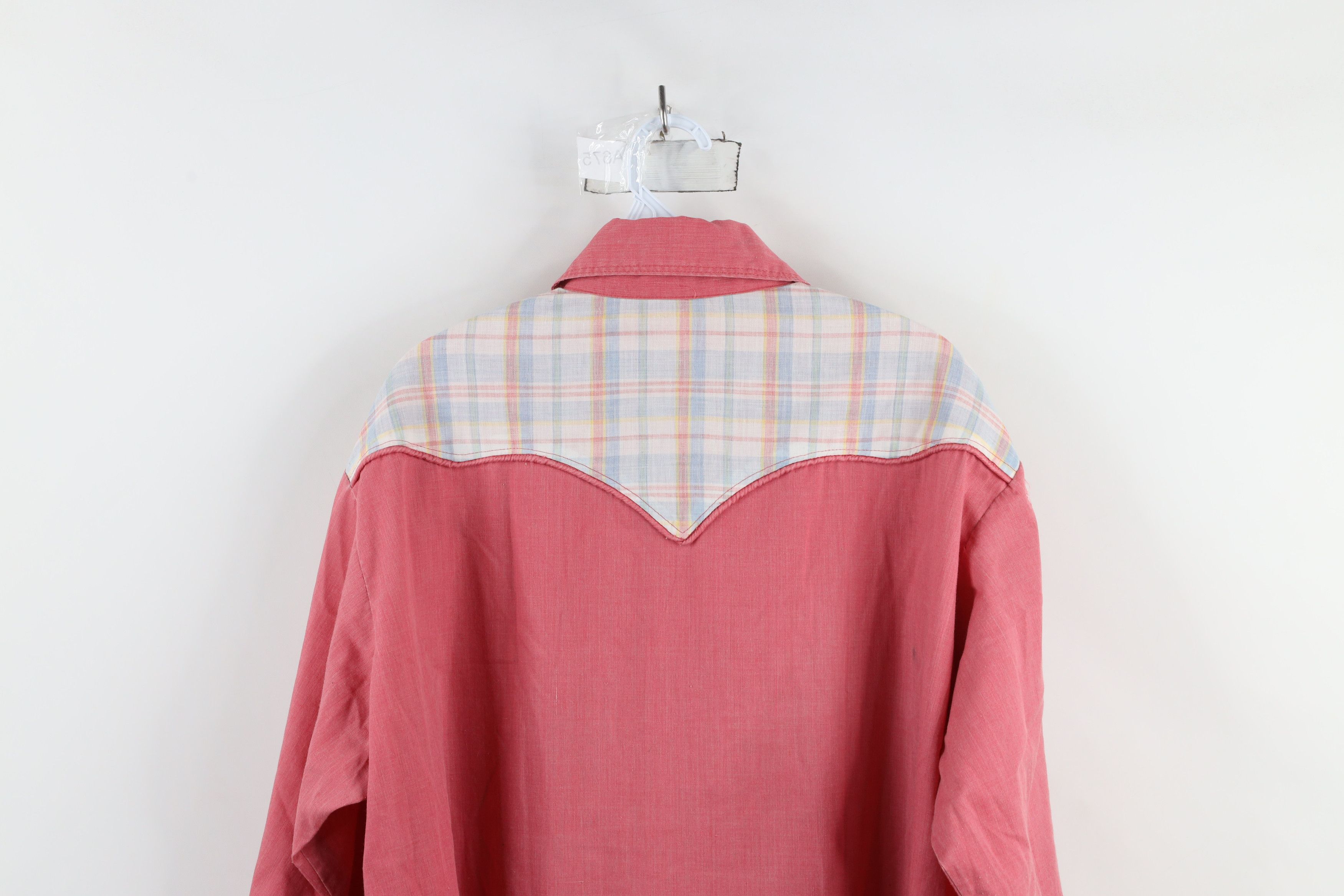 Vintage Vintage 70s Rockabilly Chambray Western Cowboy Button Shirt Size US XXL / EU 58 / 5 - 15 Thumbnail