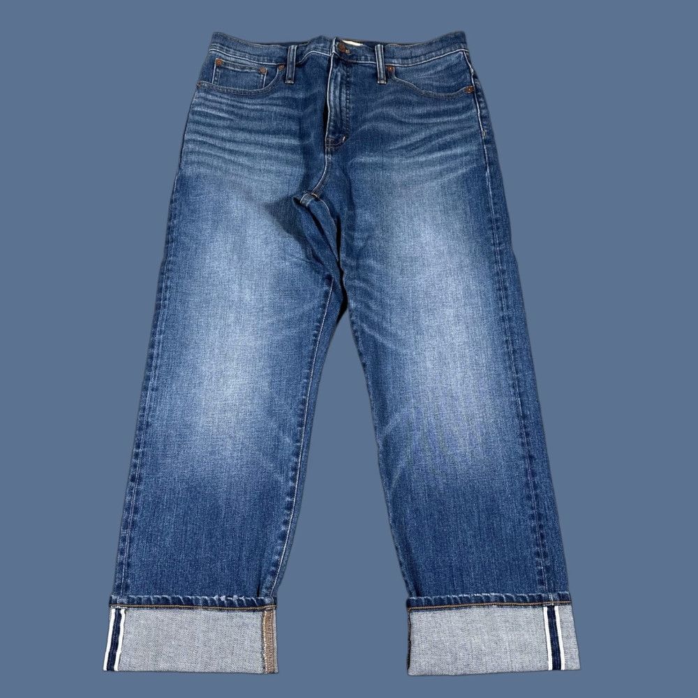 Madewell Madewell Jeans Womens 31 Blue Cropped Classic Straight Magic Pockets Selvedge Denim Size 24" / US 00 / IT 34 - 1 Thumbnail