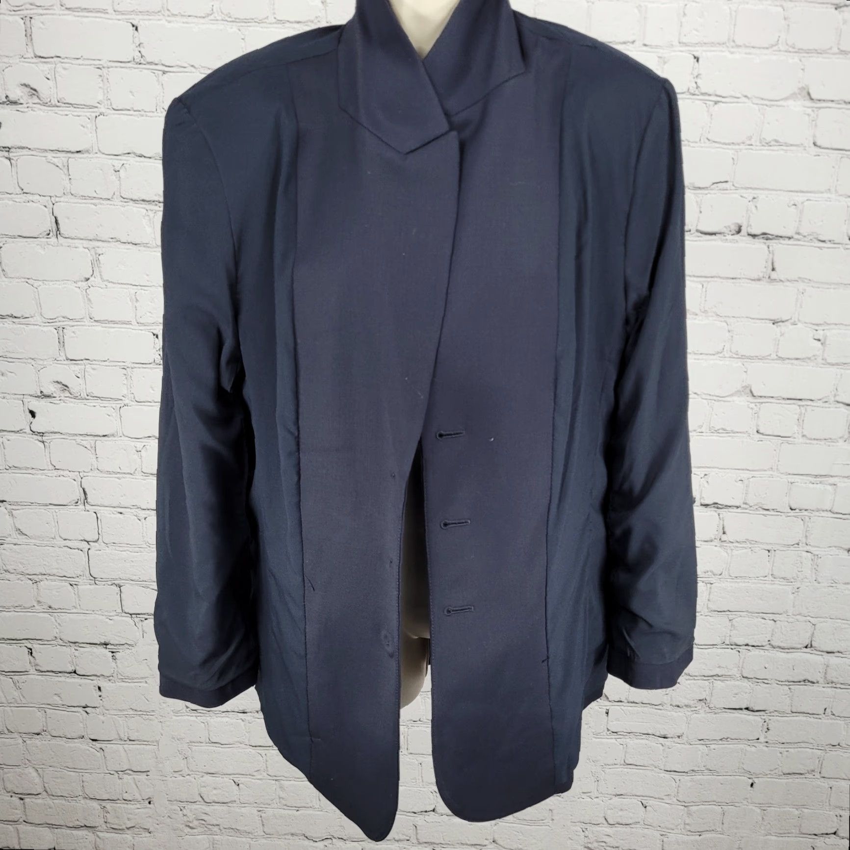 Talbots VINTAGE Talbots Blue Italian Wool Stretch 3 Button Peak Blazer USA Made Size 14 Jacket Women Size XL / US 12-14 / IT 48-50 - 6 Thumbnail