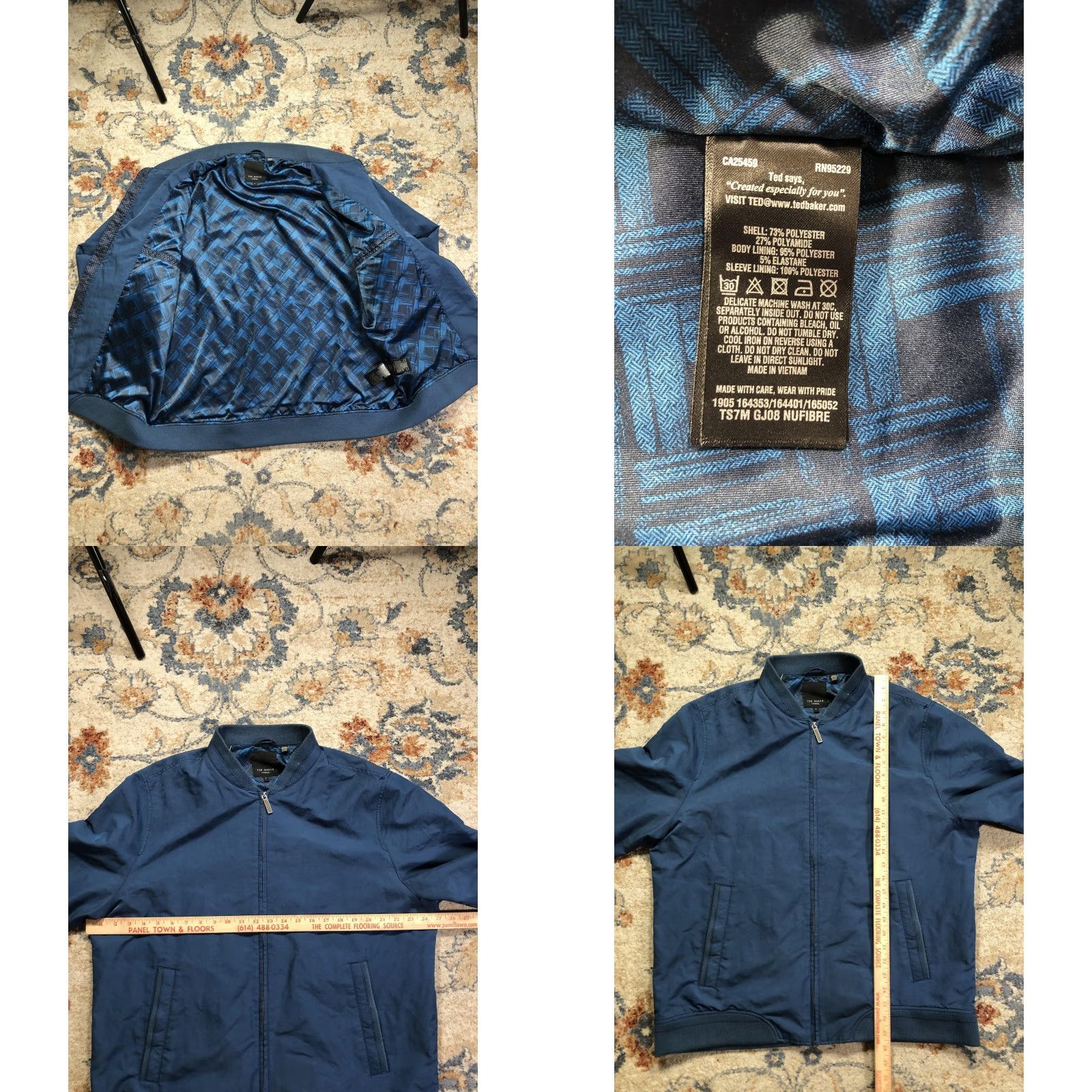Ted Baker Ted Baker London Jacket Mens 3XL Blue Bomber Microfiber Full Zip Lined Casual Size US XXL / EU 58 / 5 - 8 Thumbnail