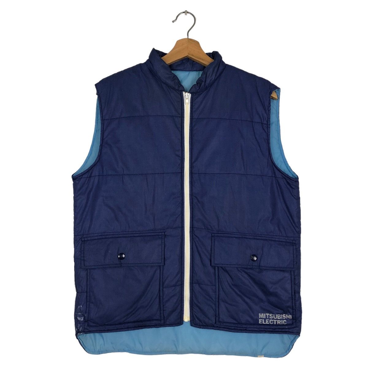 Japanese Brand 🔥Rare Puffer Down Vest Mitsubishi Electric Big Logo Work Size US M / EU 48-50 / 2 - 2 Thumbnail