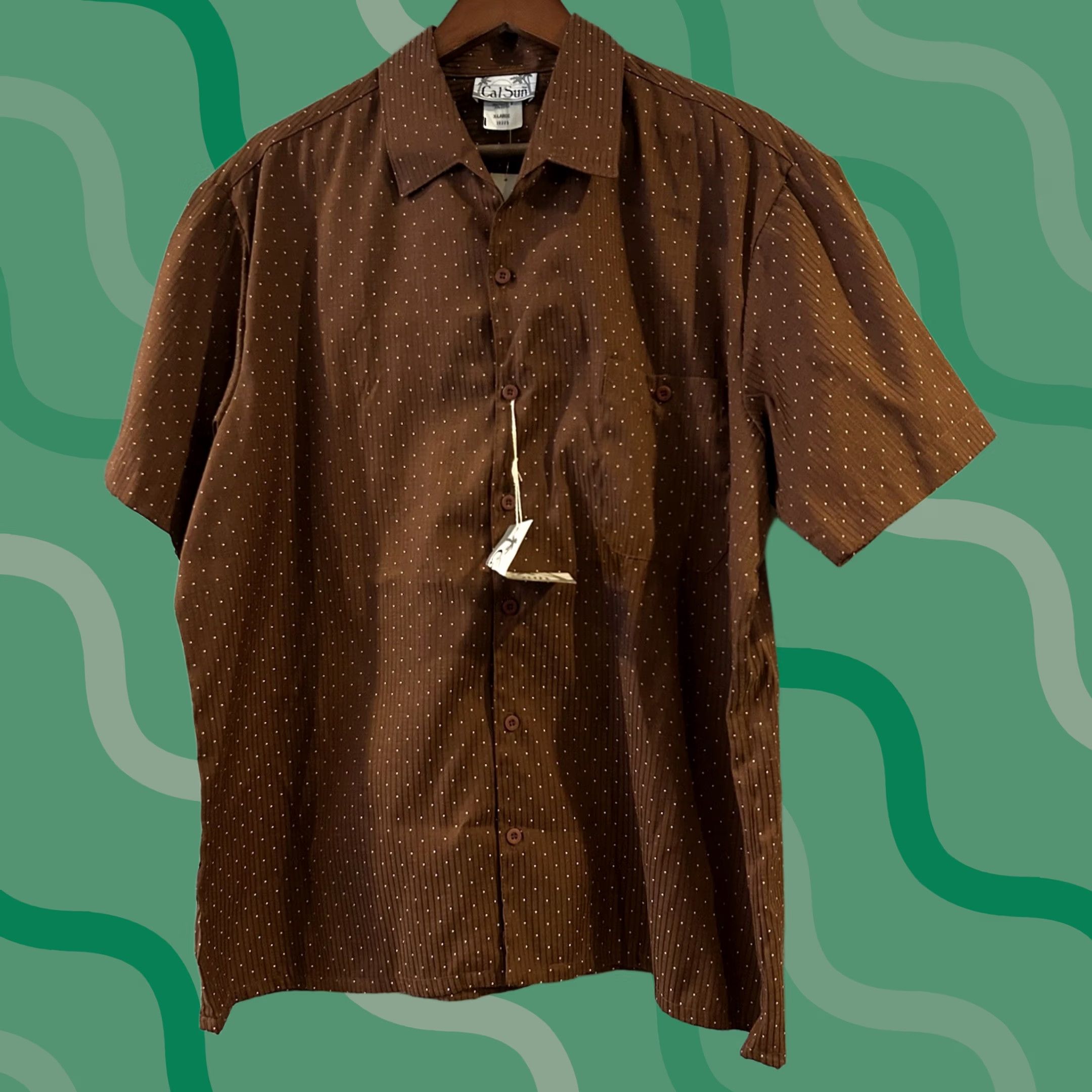 Vintage VINTAGE Cal Sun Button-Up Shirt Women's XL Brown Polka Dot Short Sleeve Collared City Classic NWT Size XL / US 12-14 / IT 48-50 - 1 Thumbnail