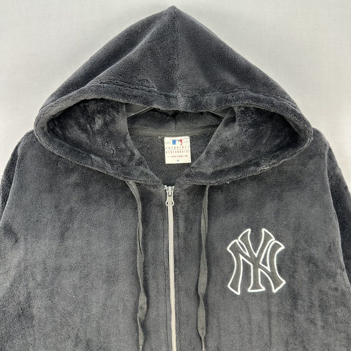MLB Vintage MLB New York Fleece Zipper Sweater Hoodie Size US XXL / EU 58 / 5 - 7 Thumbnail