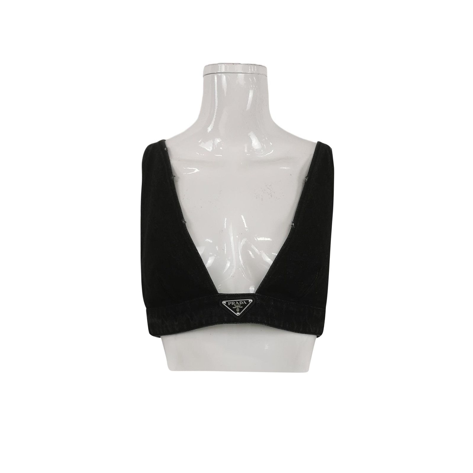 Prada Prada Black Cotton Triangle Logo Vest Size 40 0089 Size M / US 6-8 / IT 42-44 - 1 Thumbnail