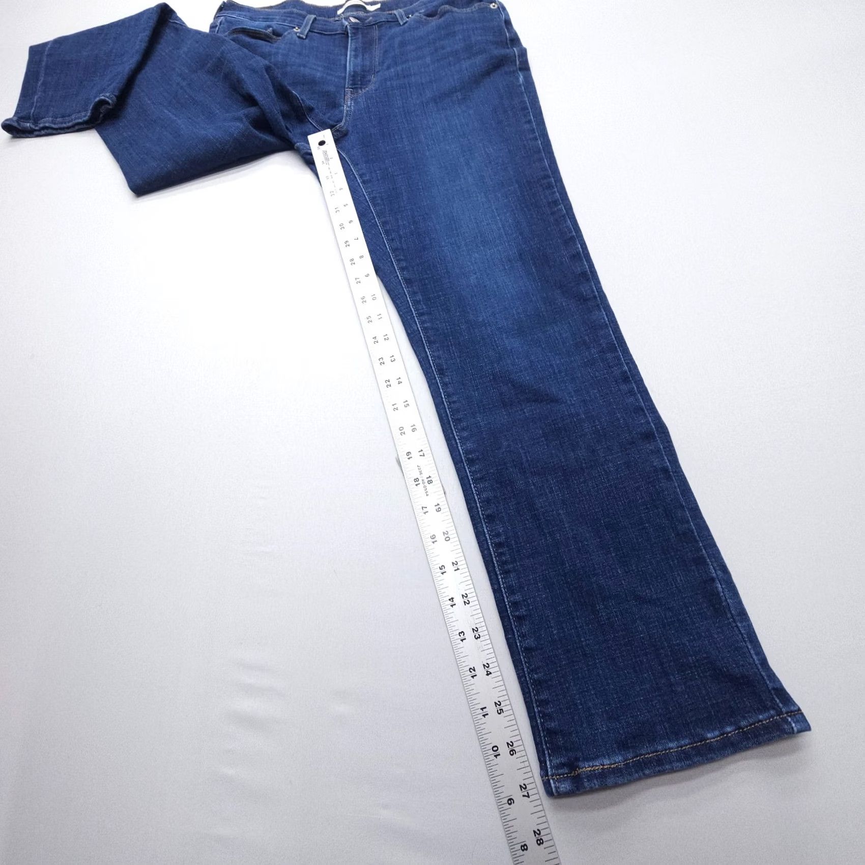 Levi's Levi's Classic Straight Jeans Womens 29 x 27 Dark Wash Blue Mid Rise Stretch Size 29" - 7 Thumbnail