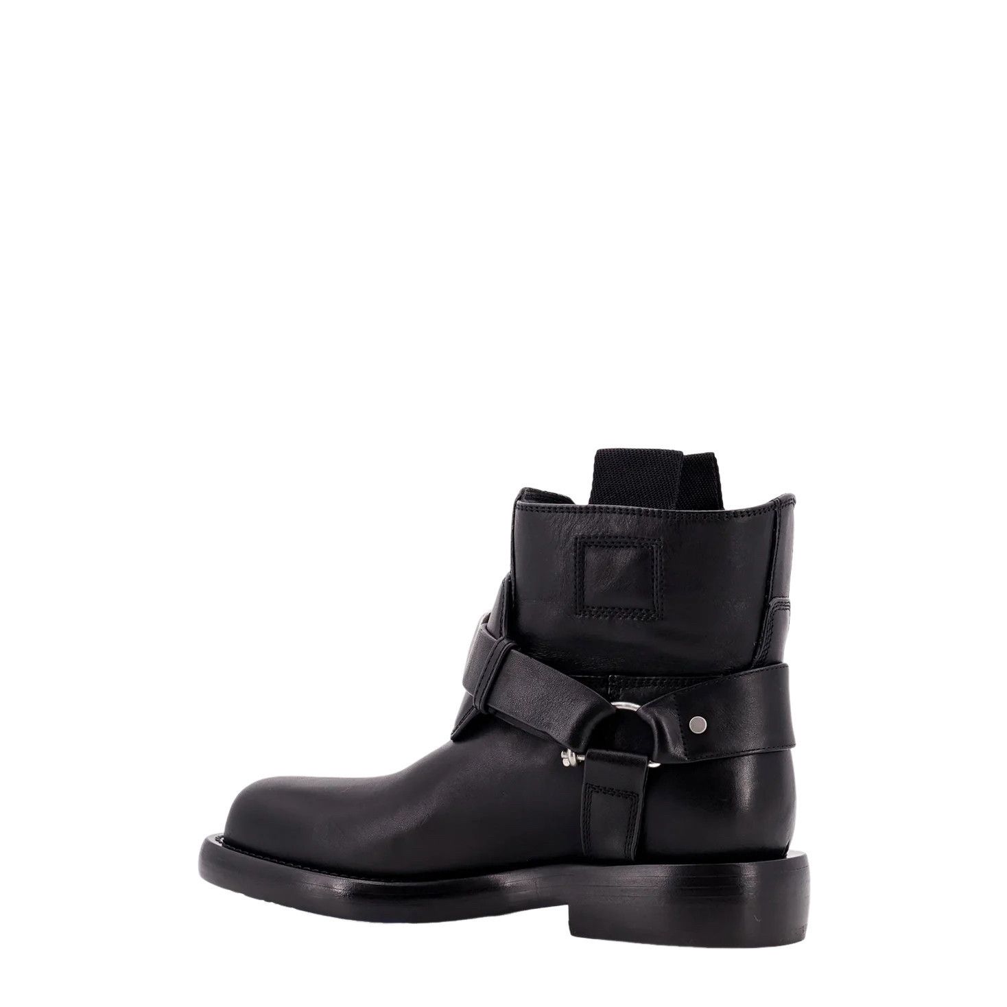 BURBERRY Cobble $1790 Black Leather Ankle Boots New And Auth