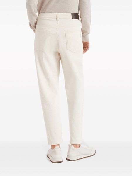 Brunello Cucinelli o1w1db10825 Woman Dyed Pants in Open White Size 30" / US 8 / IT 44 - 2 Thumbnail