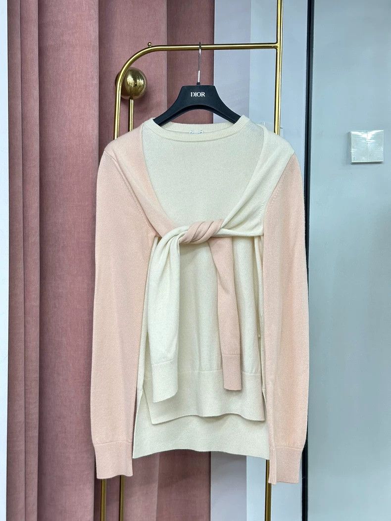 Loewe LOEWE White and pink color palette with cashmere long slee Size XS / US 0-2 / IT 36-38 - 1 Thumbnail