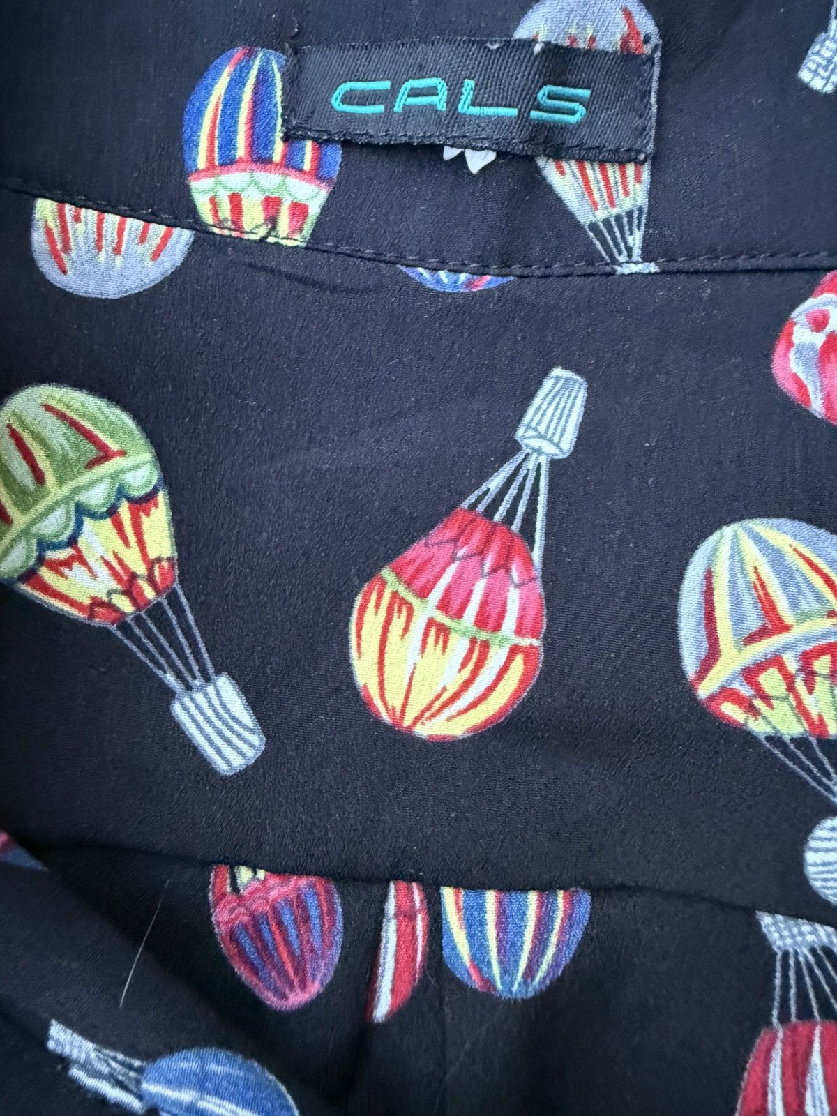 Other CALS Cal Style Hot Air Balloon Black Blouse Roll Tab Sleeve Size L / US 10 / IT 46 - 9 Thumbnail