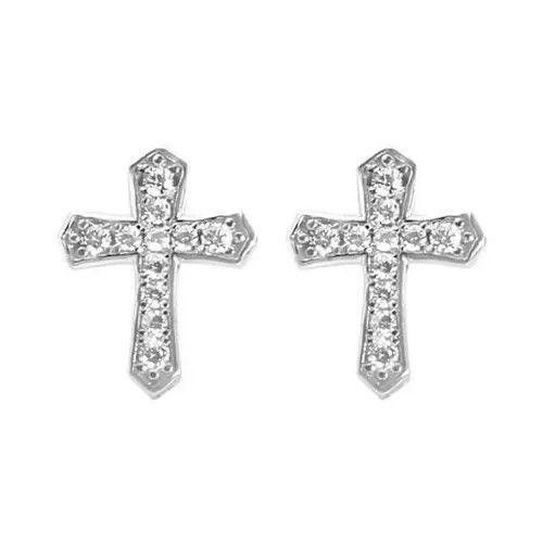 Jewelry Crystal Cross Stone Earrings Gothic Chrome Jewelry God Size ONE SIZE - 3 Thumbnail